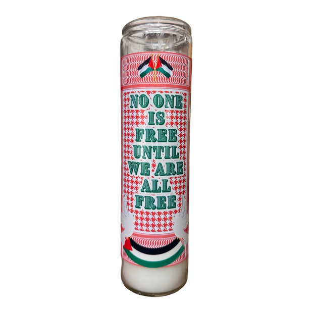 We Are All Free Palestine Devotional Prayer Saint Candle