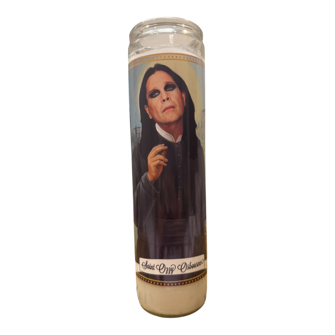 Older Ozzy Osbourne Devotional Prayer Saint Candle