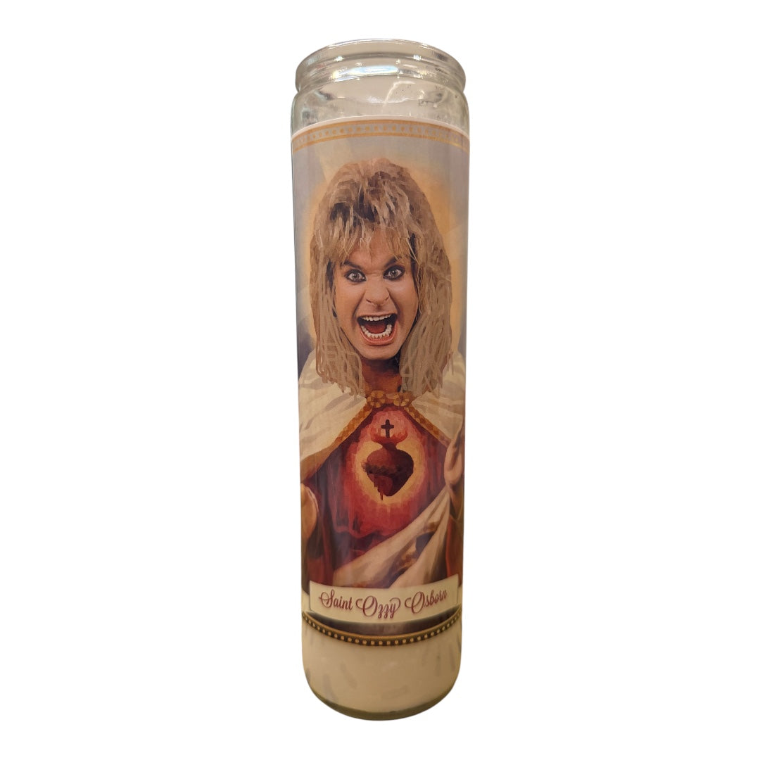 Young Ozzy Osbourne Devotional Prayer Saint Candle