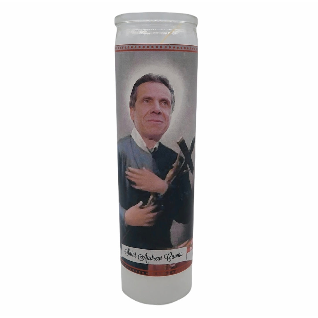 Andrew Cuomo Devotional Prayer Saint Candle - Mose Mary and Me