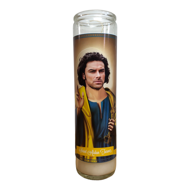 Aidan Turner Devotional Prayer Saint Candle - The Luminary and Co. 