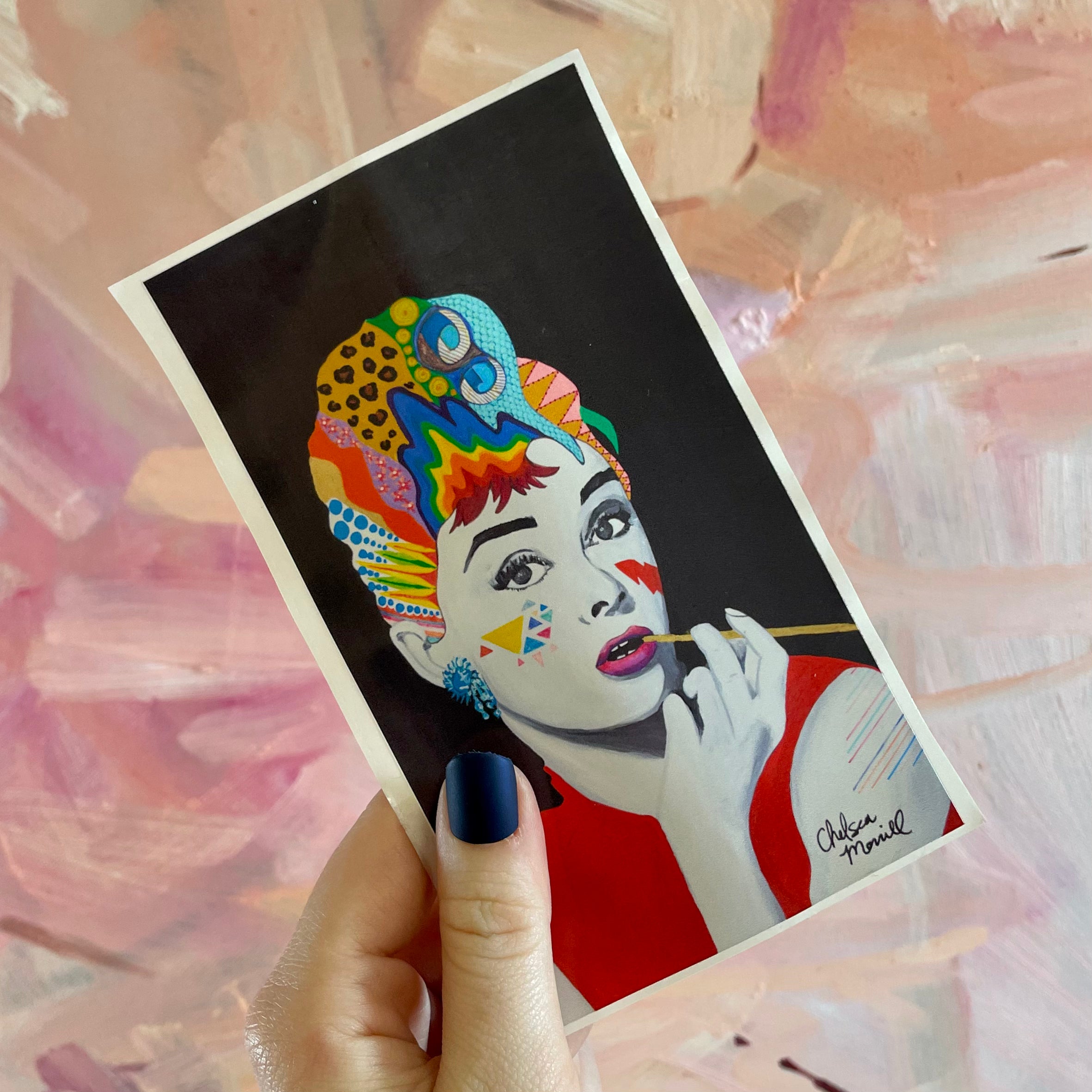 Chelsea Merrill Audrey Hepburn Devotional Prayer Saint Candle - Mose Mary and Me