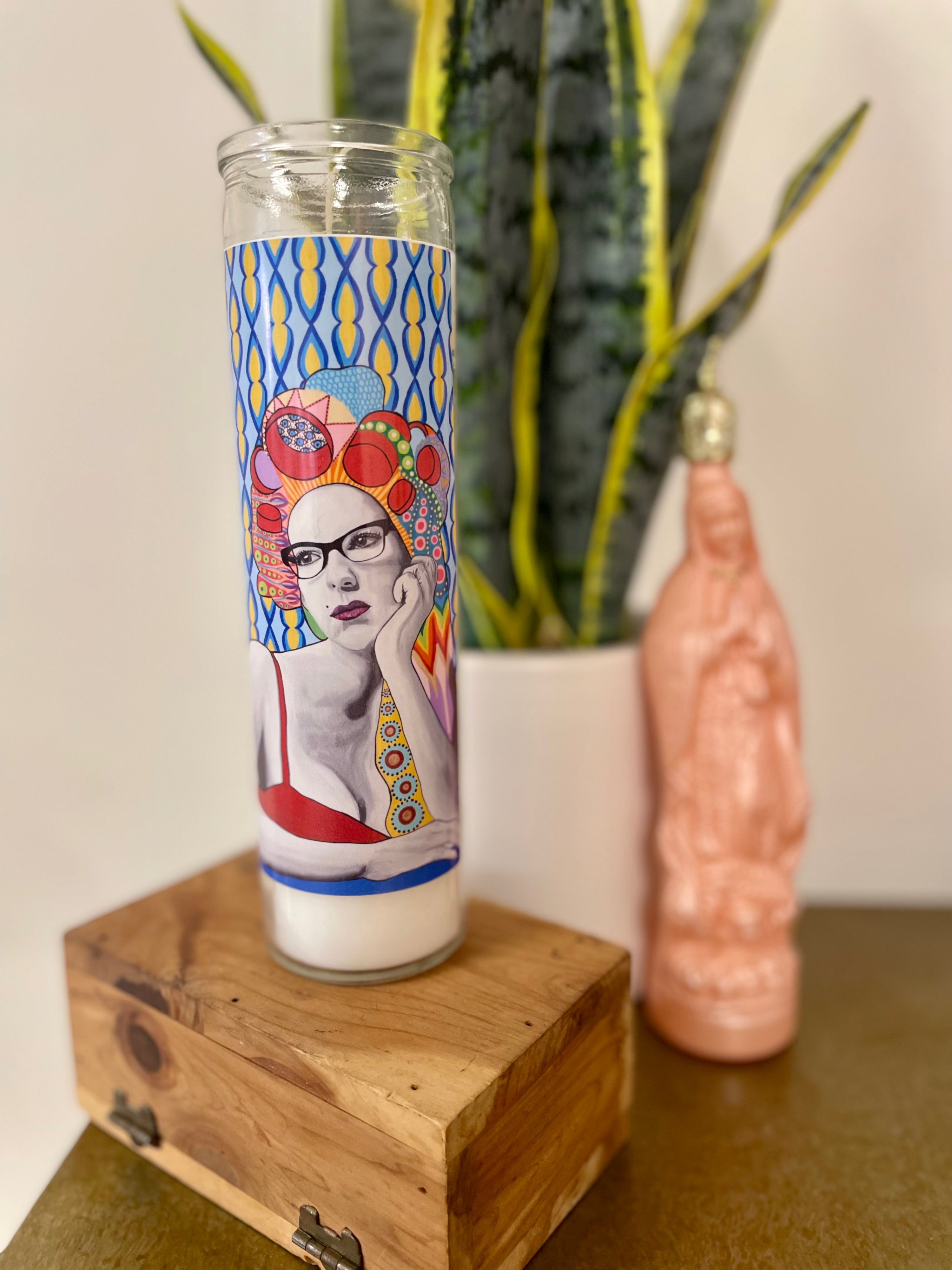 Chelsea Merrill Boyfriend Devotional Prayer Saint Candle - Mose Mary and Me