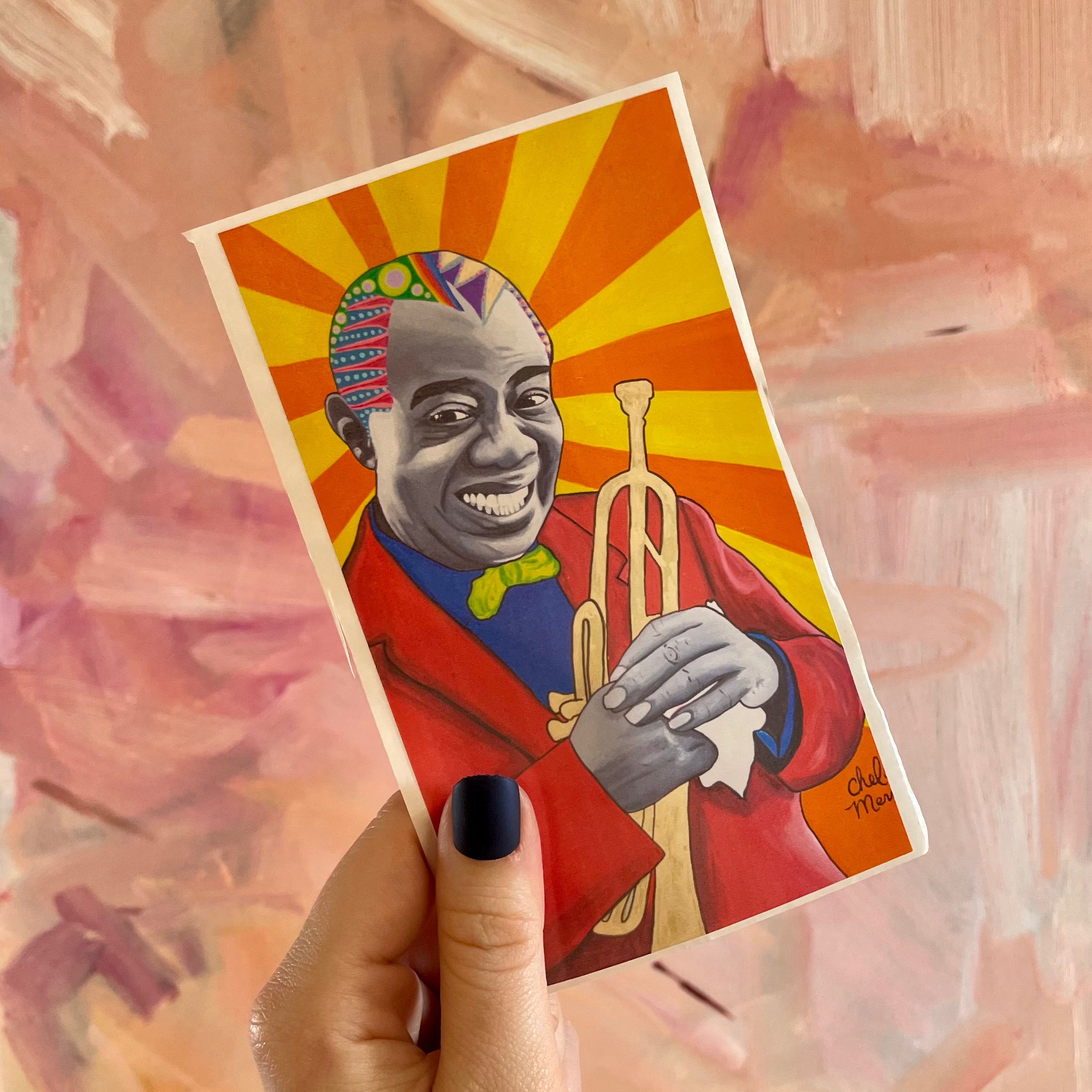 Chelsea Merrill Louis Armstrong Devotional Prayer Saint Candle - Mose Mary and Me