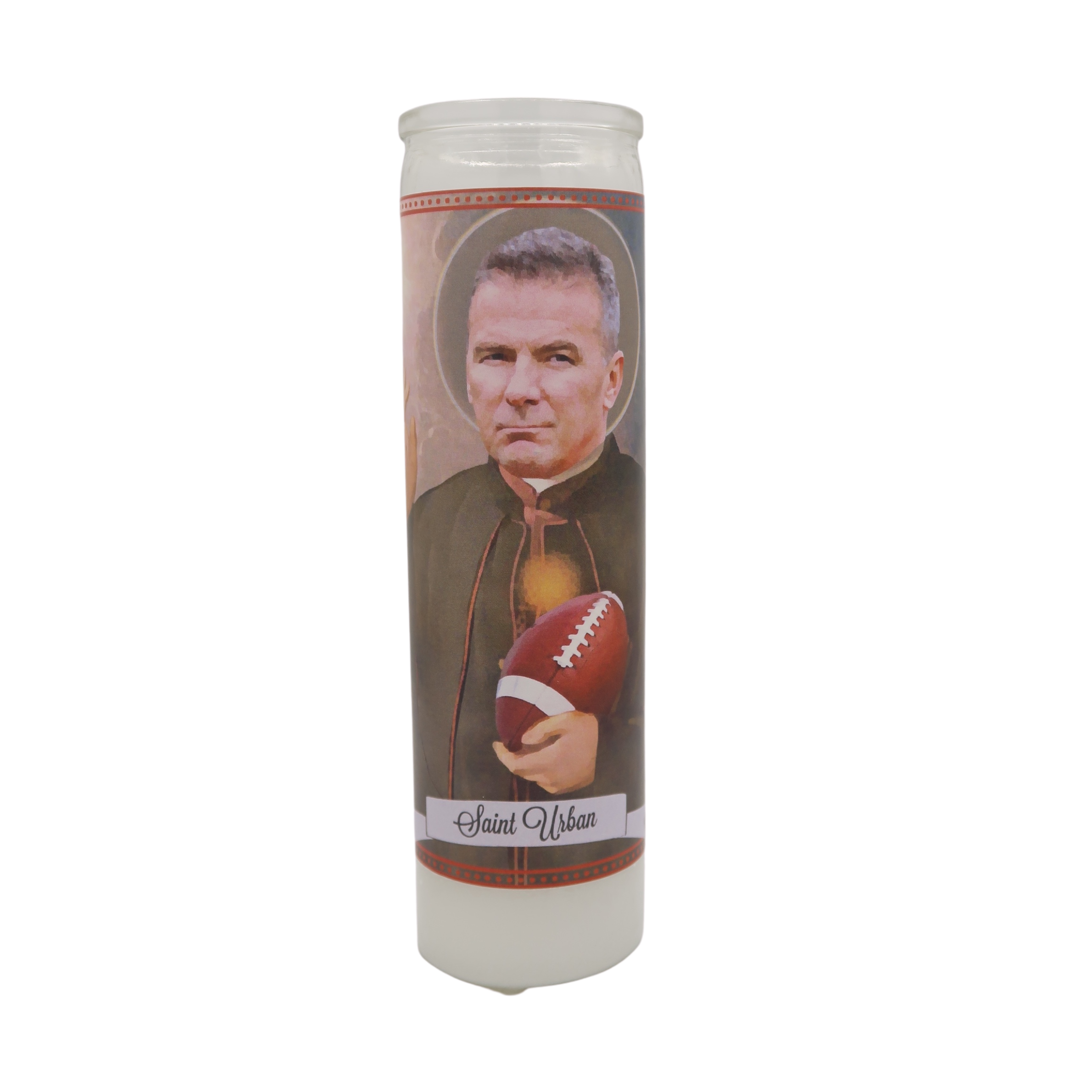 Choice of Big 10 Coach Devotional Prayer Saint Candle Candle: Michigan State, Iowa, Ohio State, Michigan (Big Ten)