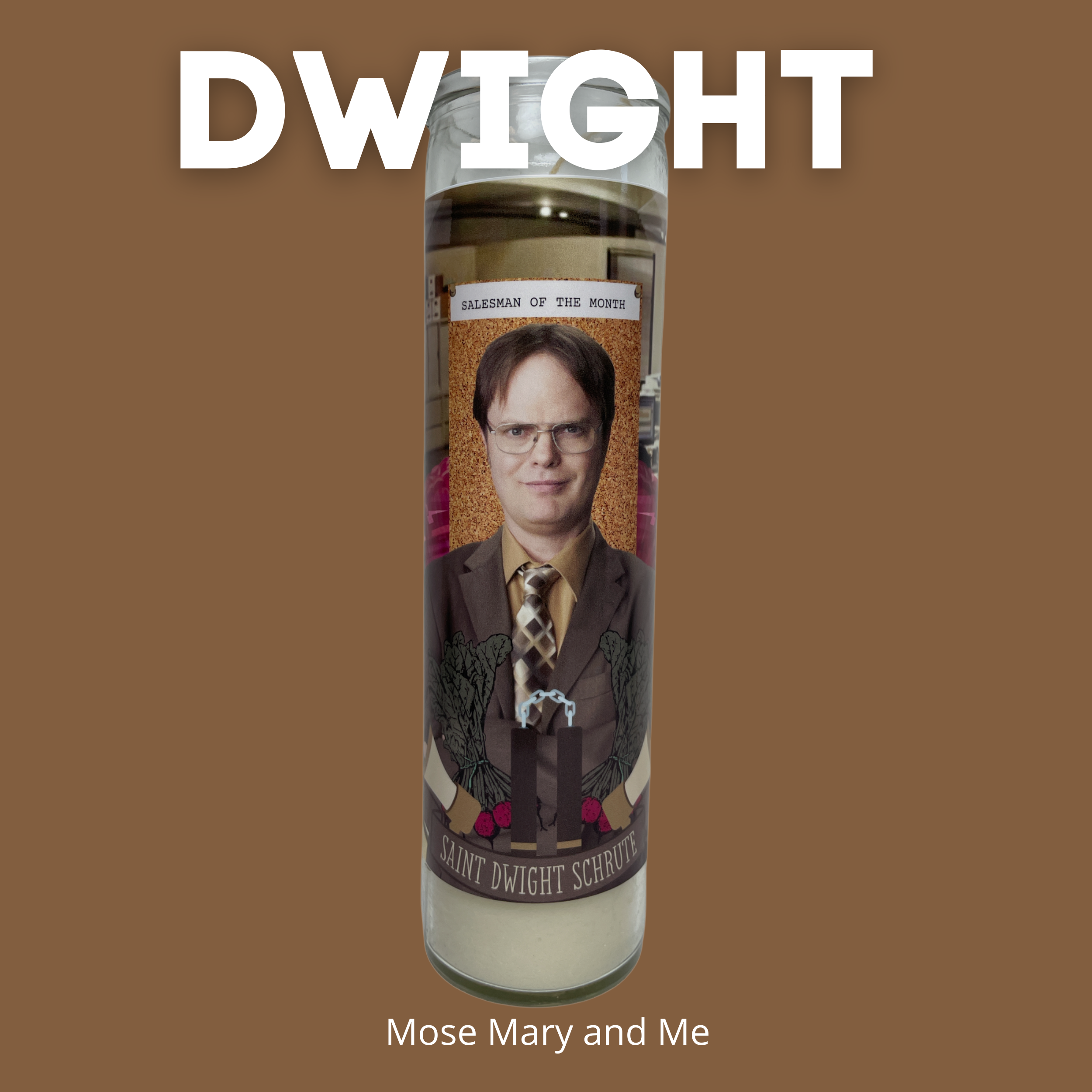 The Luminary Dwight Schrute Altar Candle - Mose Mary and Me