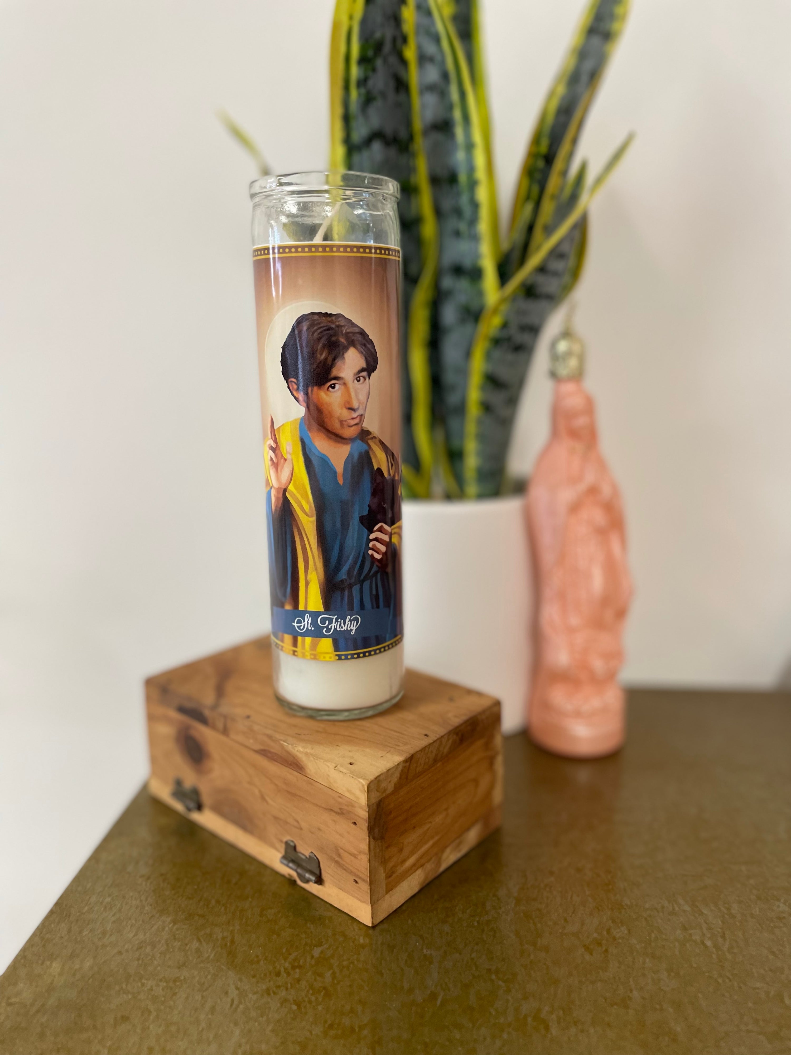 Saint Pat Fish Devotional Prayer Saint Candle - Mose Mary and Me