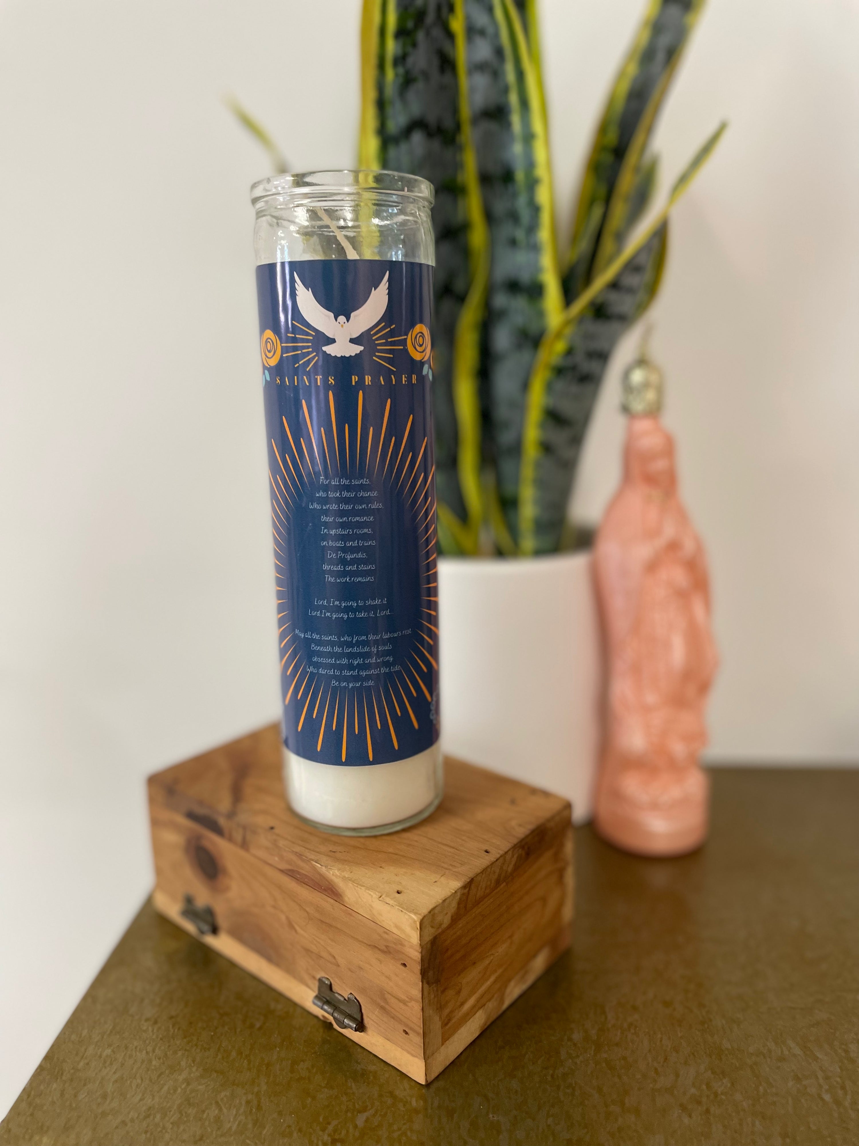Saint Pat Fish Devotional Prayer Saint Candle - Mose Mary and Me
