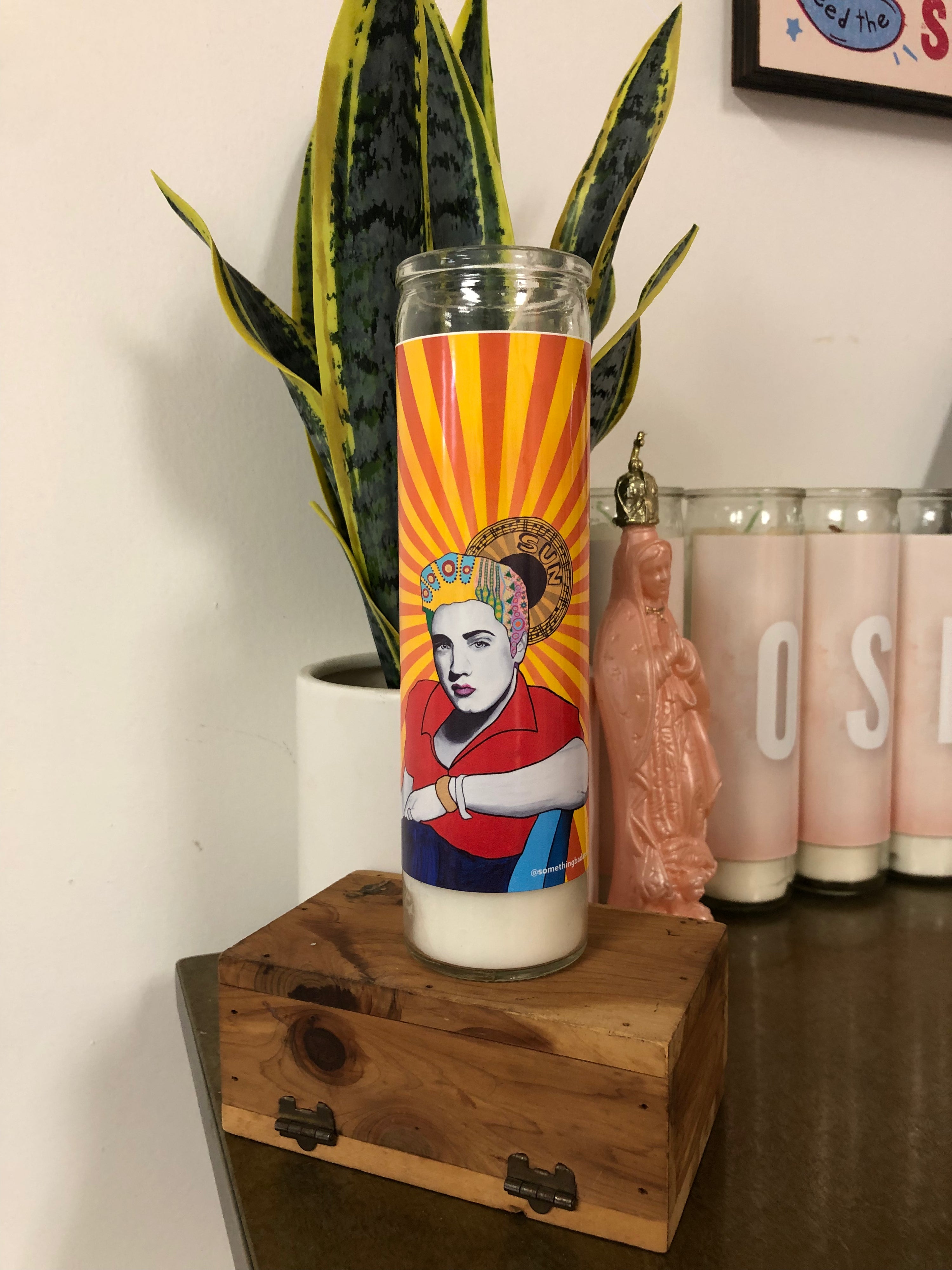 Chelsea Merrill Elvis Devotional Prayer Saint Candle - The Luminary and Co.