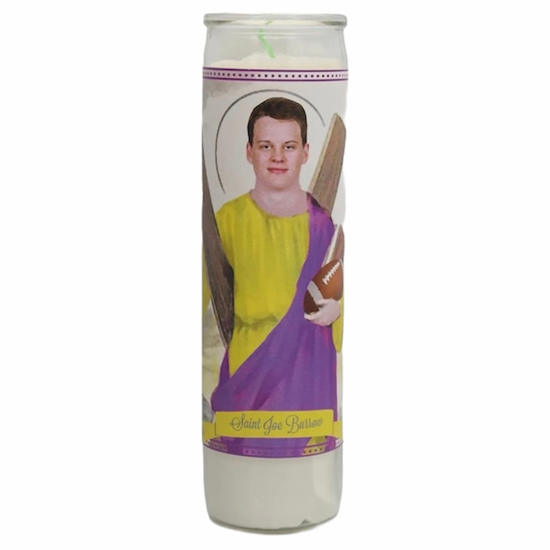 Joe Burrow Devotional Prayer Saint Candle - Mose Mary and Me