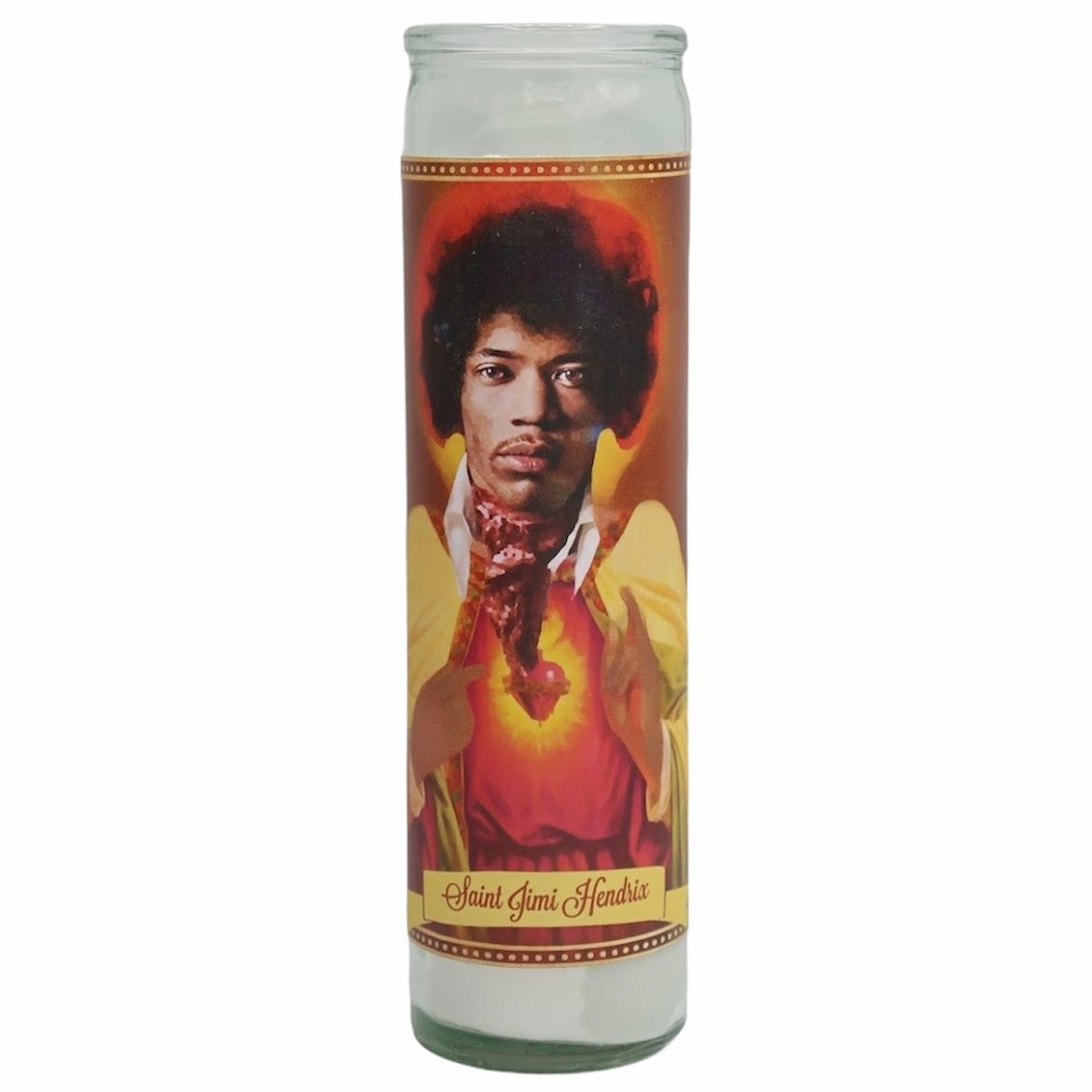 Jimi Hendrix Devotional Prayer Saint Candle - Mose Mary and Me