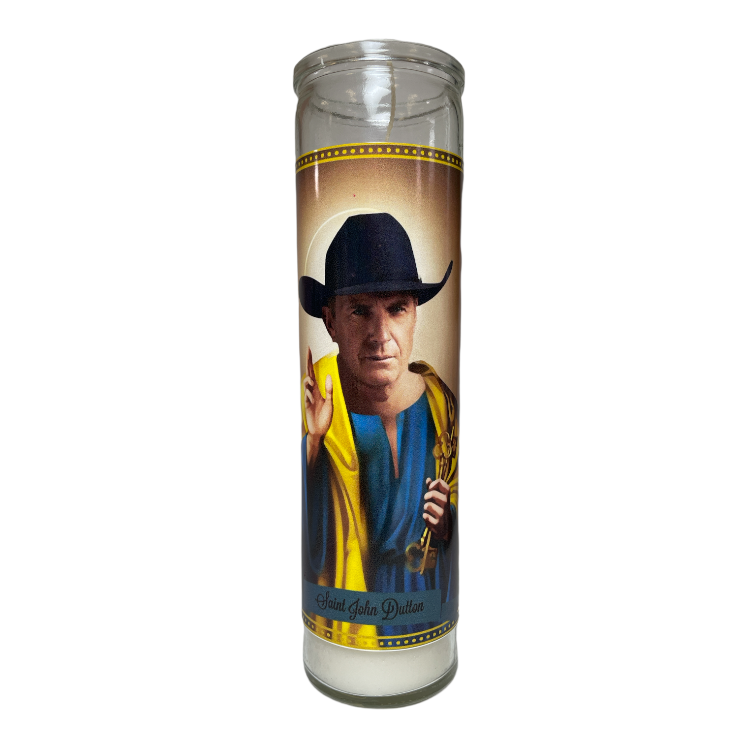 Cast of Yellowstone Devotional Prayer Saint Candle - Mose Mary and Me