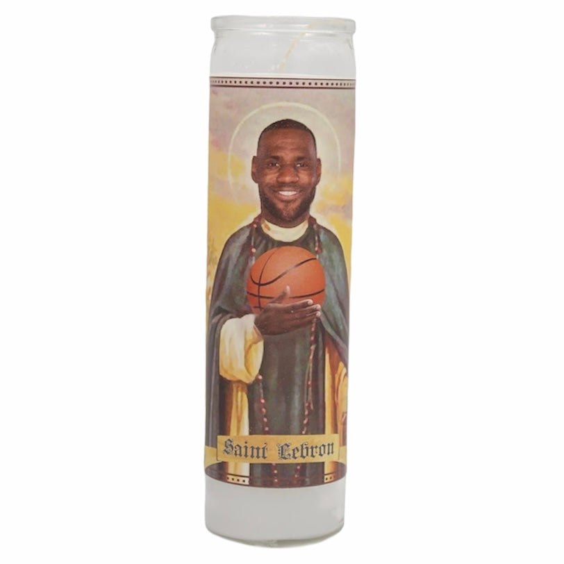 Lebron James Devotional Prayer Saint Candle - Mose Mary and Me