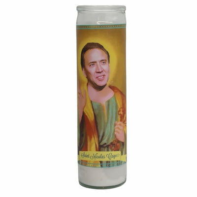 Nicolas Cage Devotional Prayer Saint Candle - Mose Mary and Me