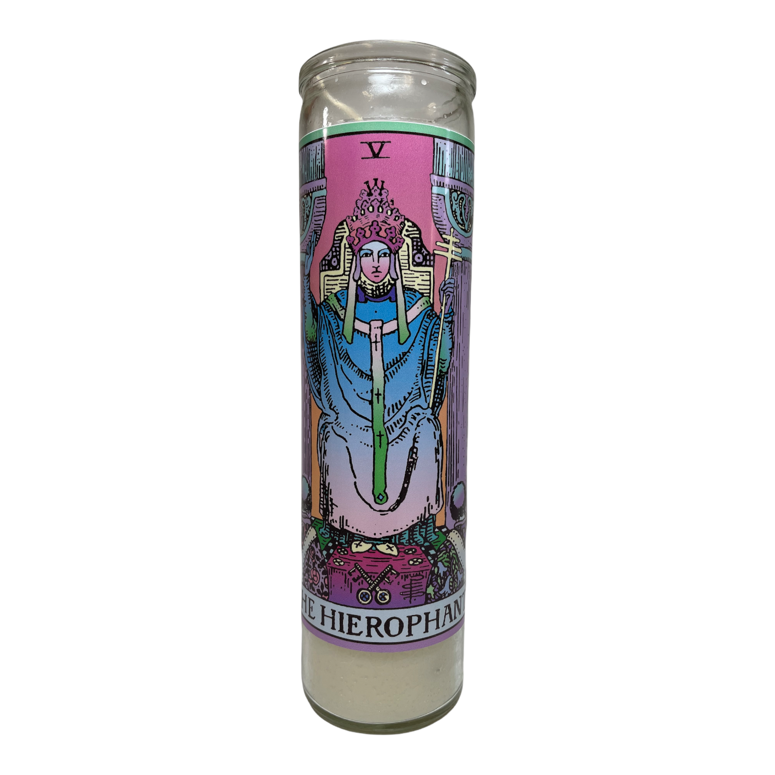 Neon Tarot Collection Devotional Prayer Saint Candle - Mose Mary and Me