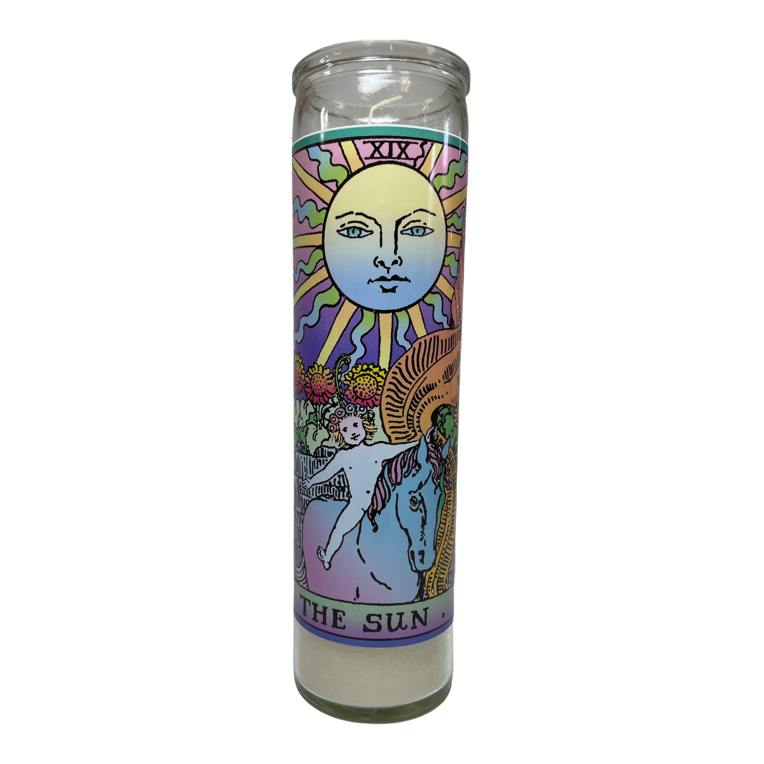Neon Tarot Collection Devotional Prayer Saint Candle - Mose Mary and Me