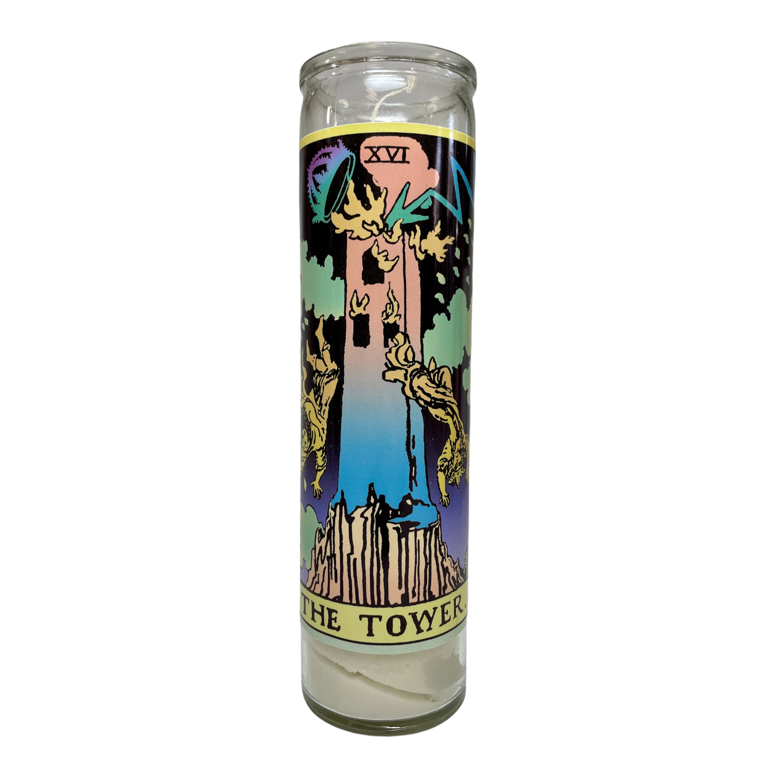 Neon Tarot Collection Devotional Prayer Saint Candle - Mose Mary and Me