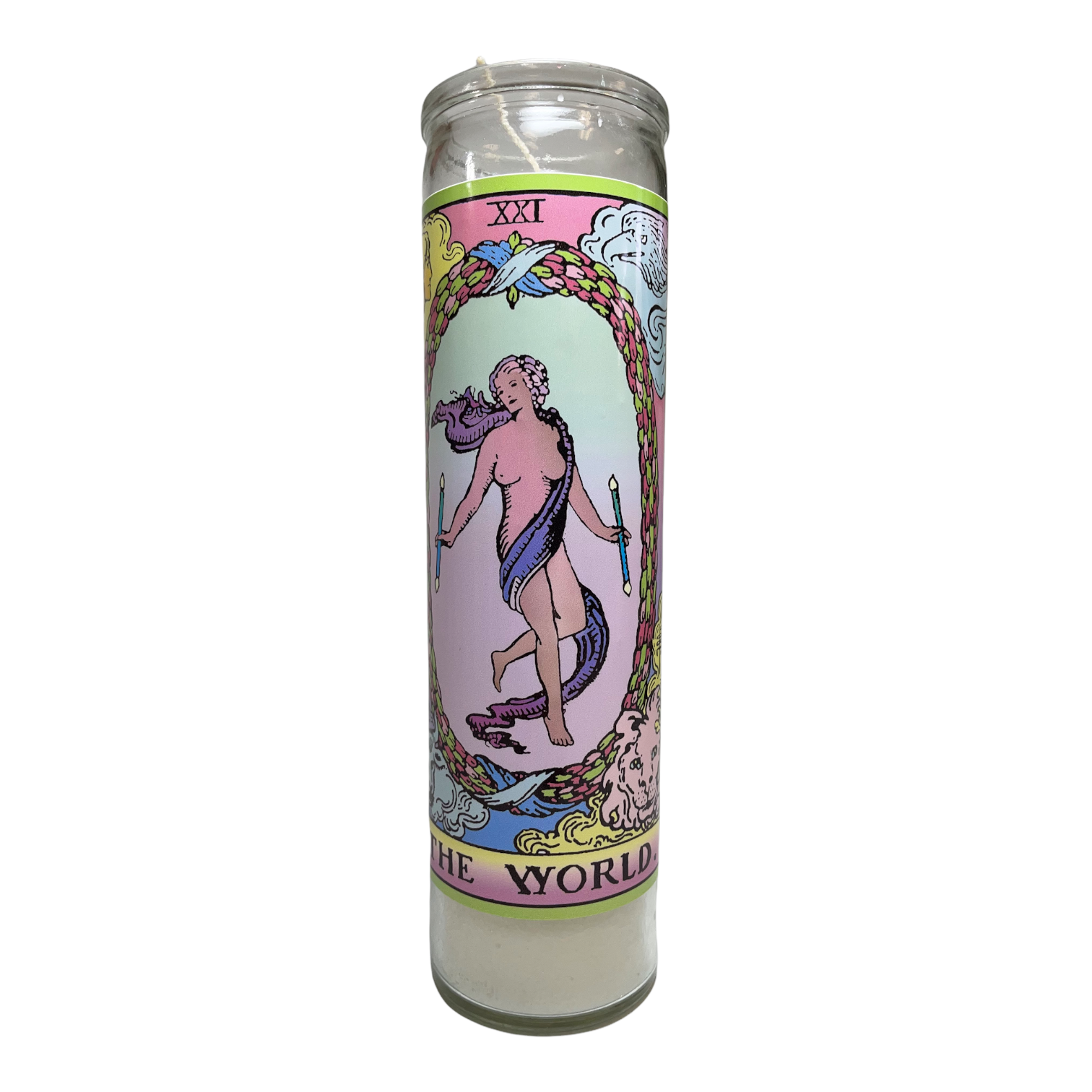 Neon Tarot Collection Devotional Prayer Saint Candle - Mose Mary and Me