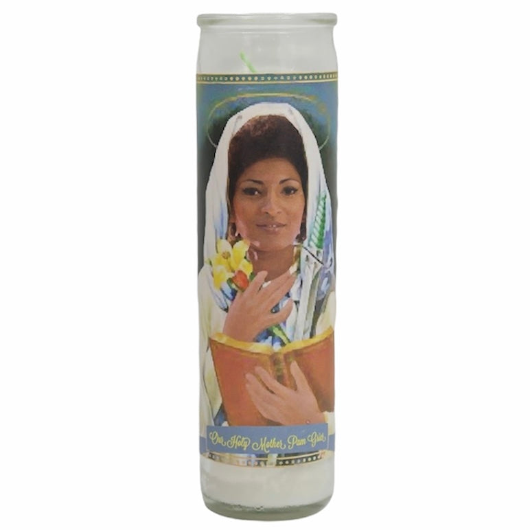 Pam Grier Devotional Prayer Saint Candle - Mose Mary and Me