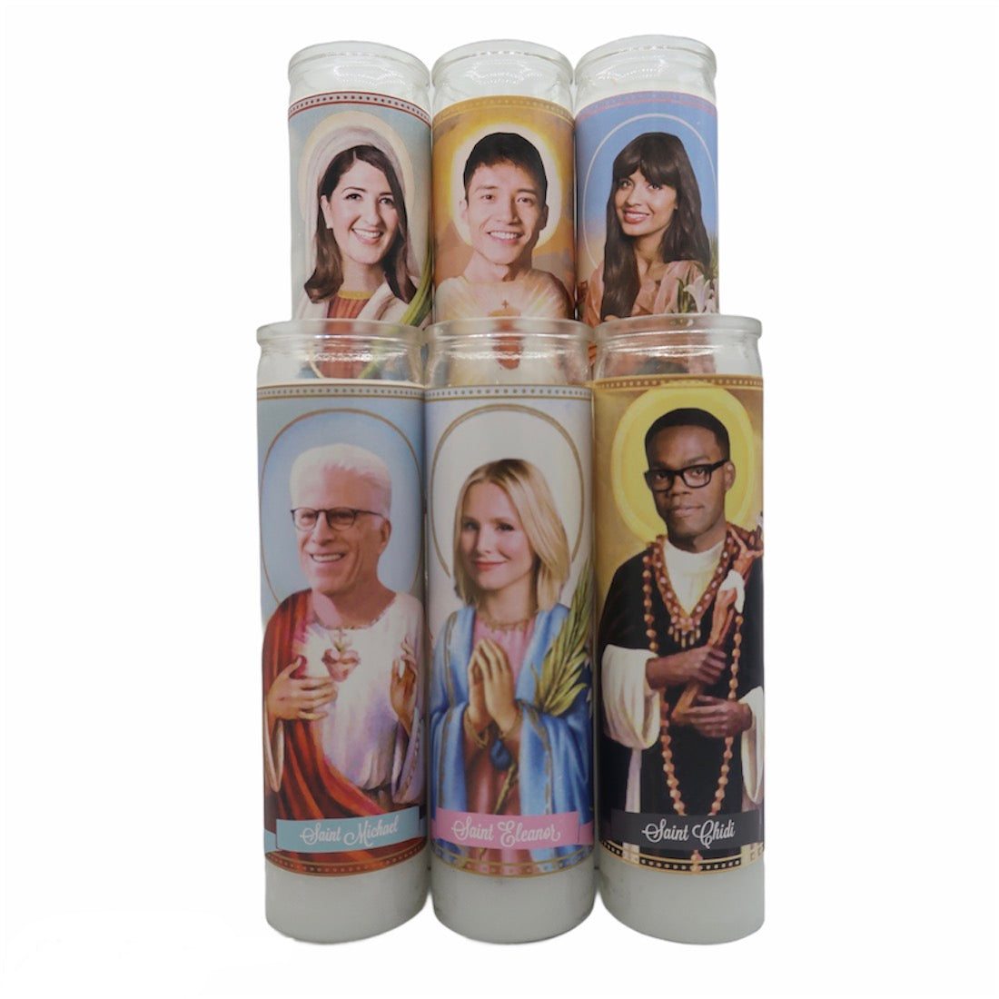The Good Place Devotional Prayer Saint Candles - Mose Mary and Me