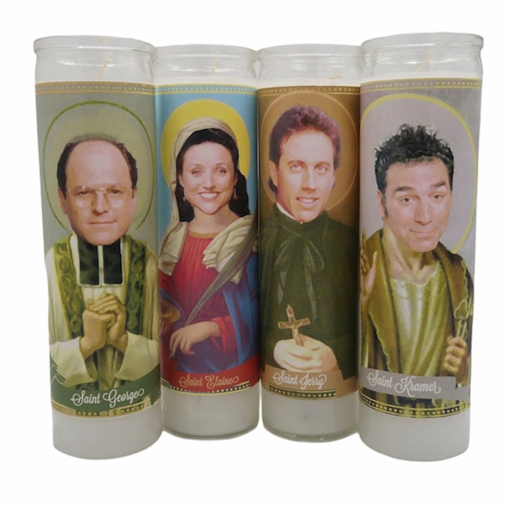 Cast of Seinfeld Devotional Saint Prayer Candle Set - Mose Mary and Me