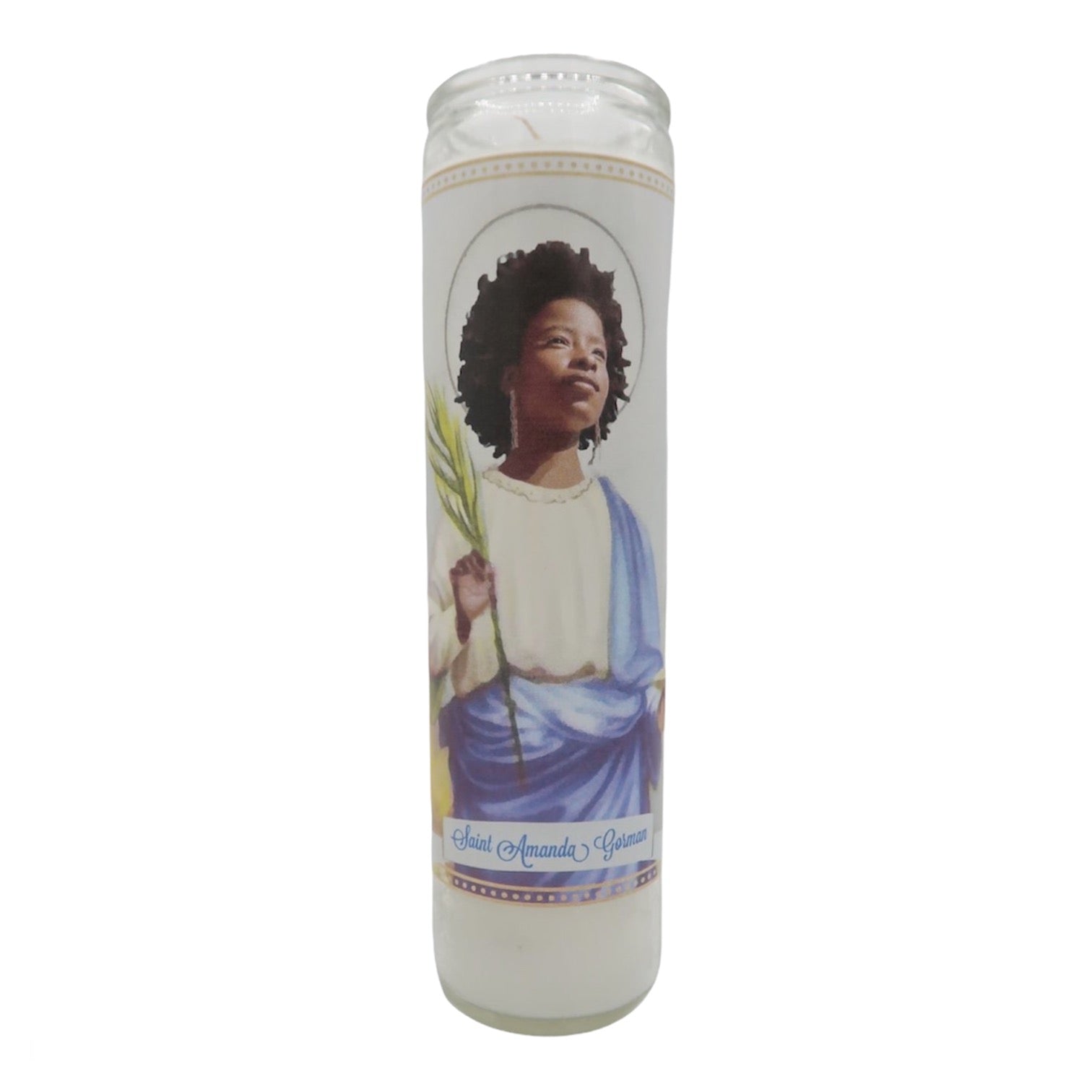 Amanda Gorman Devotional Prayer Saint Candle - Mose Mary and Me