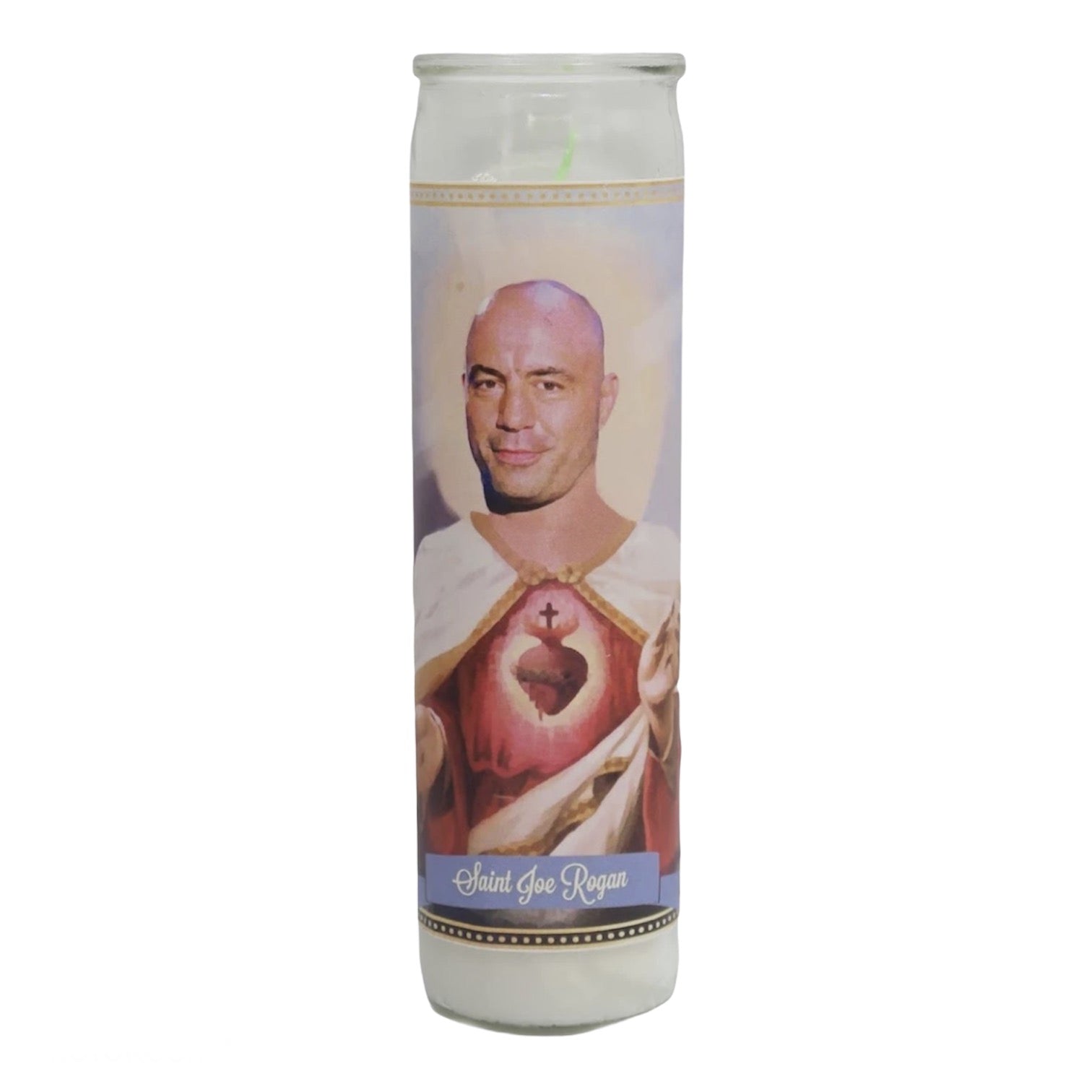 Joe Rogan Devotional Prayer Saint Candle - Mose Mary and Me