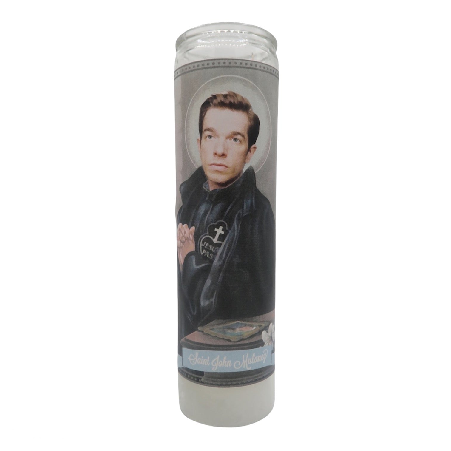John Mulaney Devotional Prayer Saint Candle - Mose Mary and Me