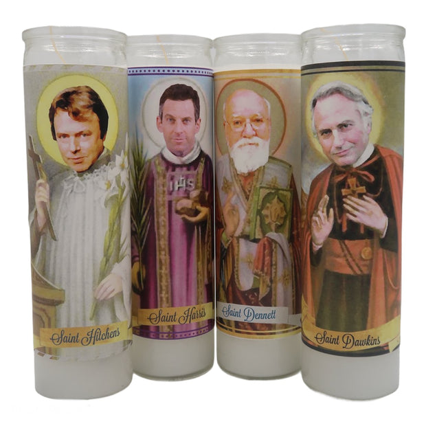 The Four Horsemen: Richard Dawkins, Christopher Hitchens, Sam Harris and Daniel Dennett Devotional Prayer Saint Candles - Mose Mary and Me