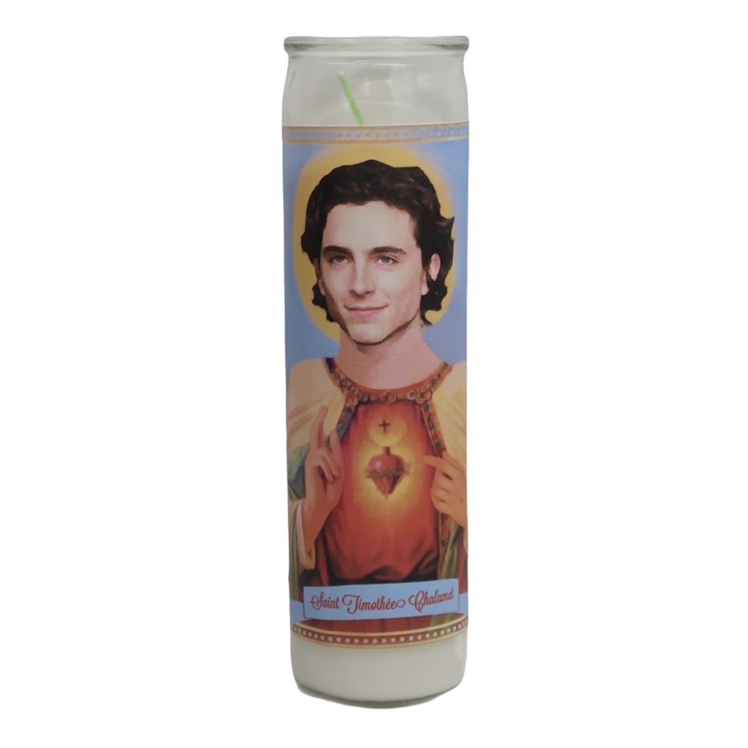 Timothée Chalamet Devotional Prayer Saint Candle - Mose Mary and Me
