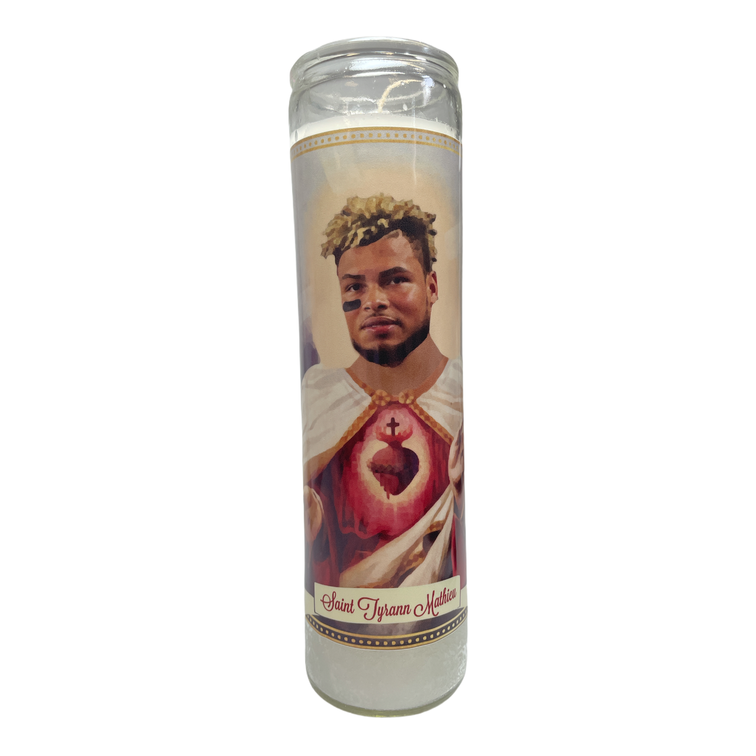 Tyrann Mathieu Devotional Prayer Saint Candle - Mose Mary and Me