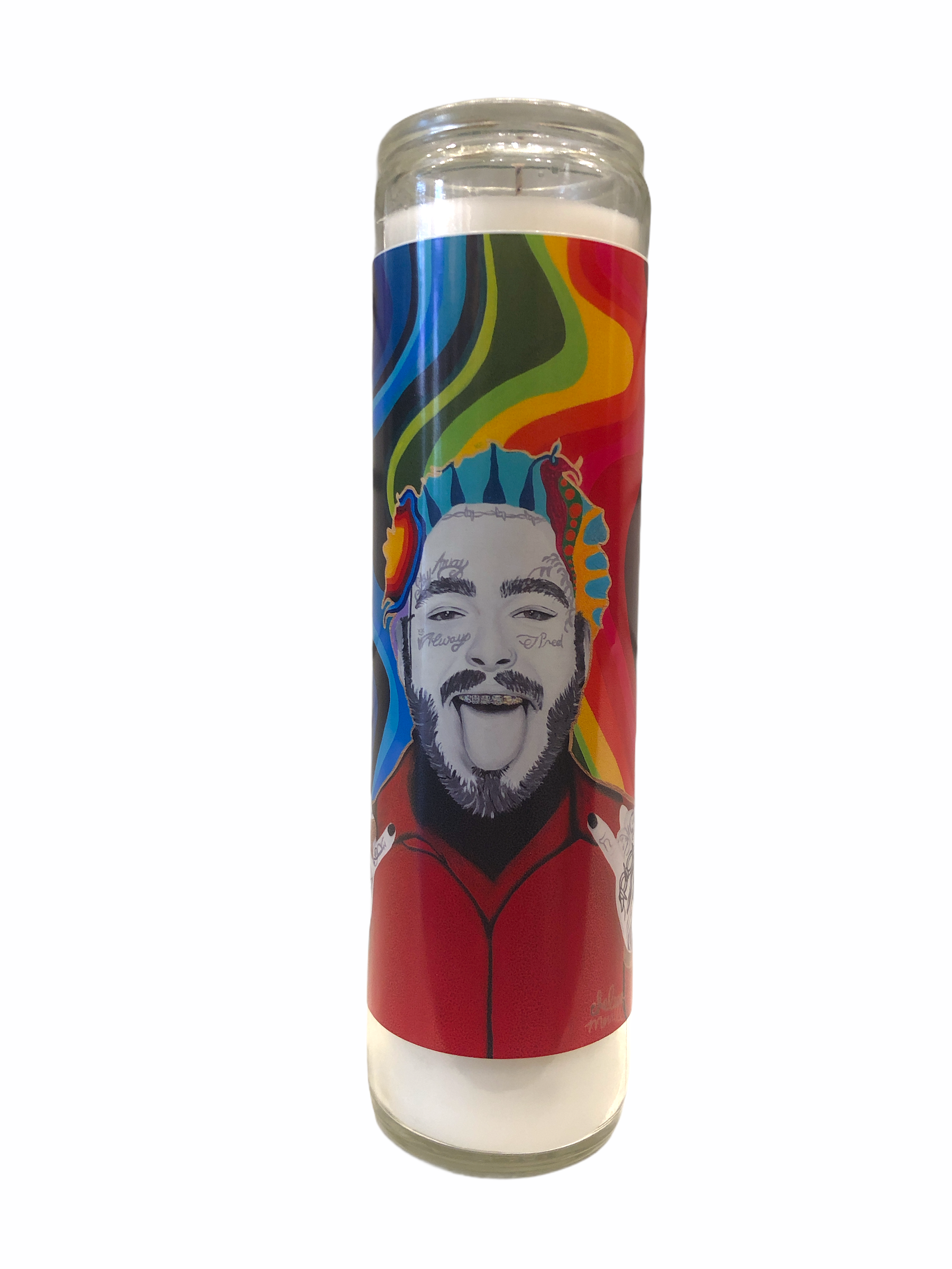 Chelsea Merrill Post Malone Devotional Prayer Saint Candle - Mose Mary and Me