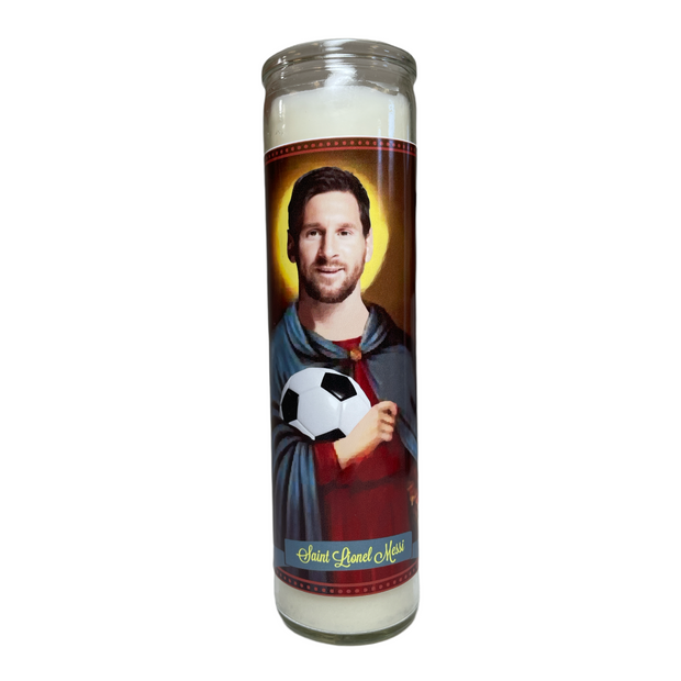Lionel Messi Devotional Prayer Saint Candle - Mose Mary and Me