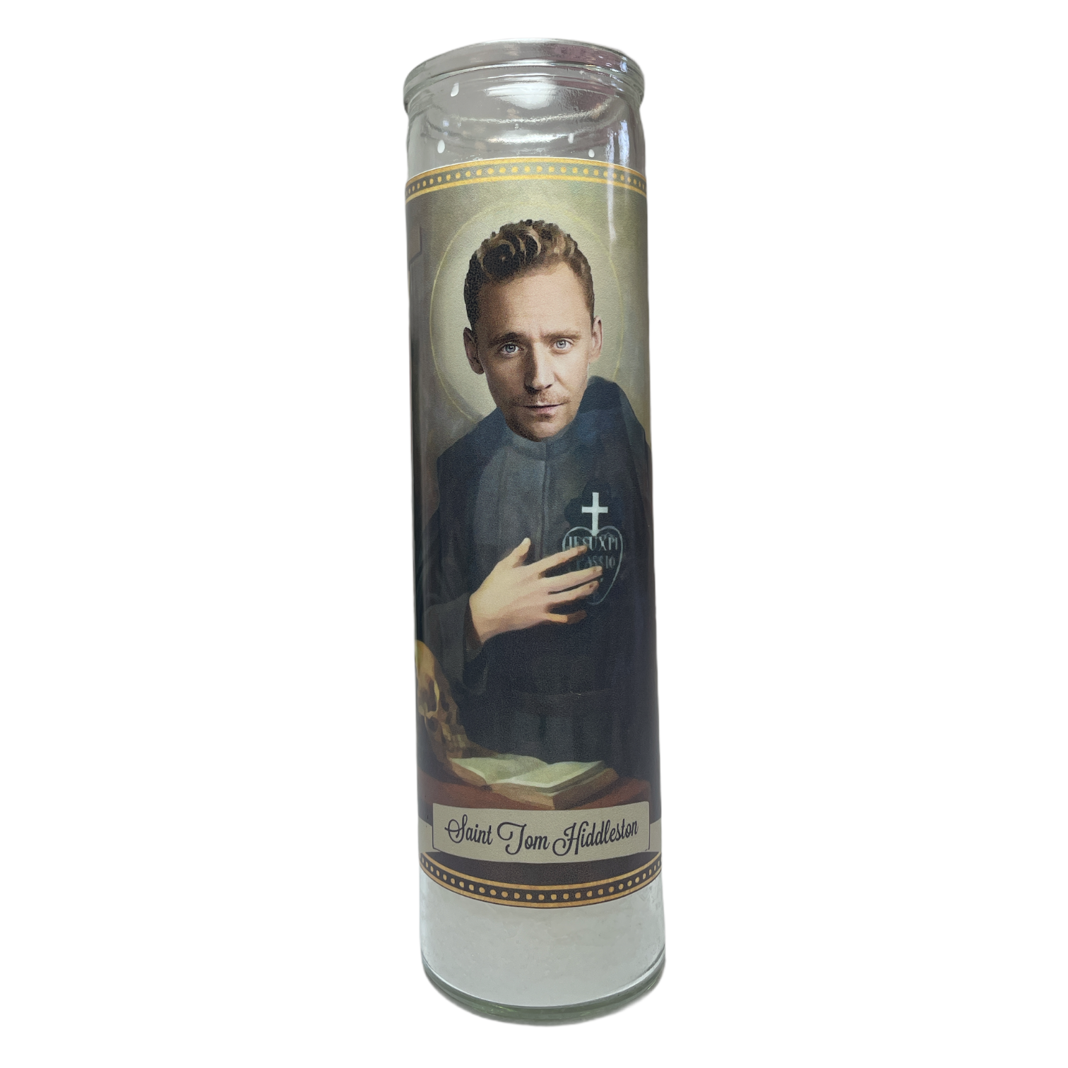 Tom Hiddleston Devotional Prayer Saint Candle - Mose Mary and Me