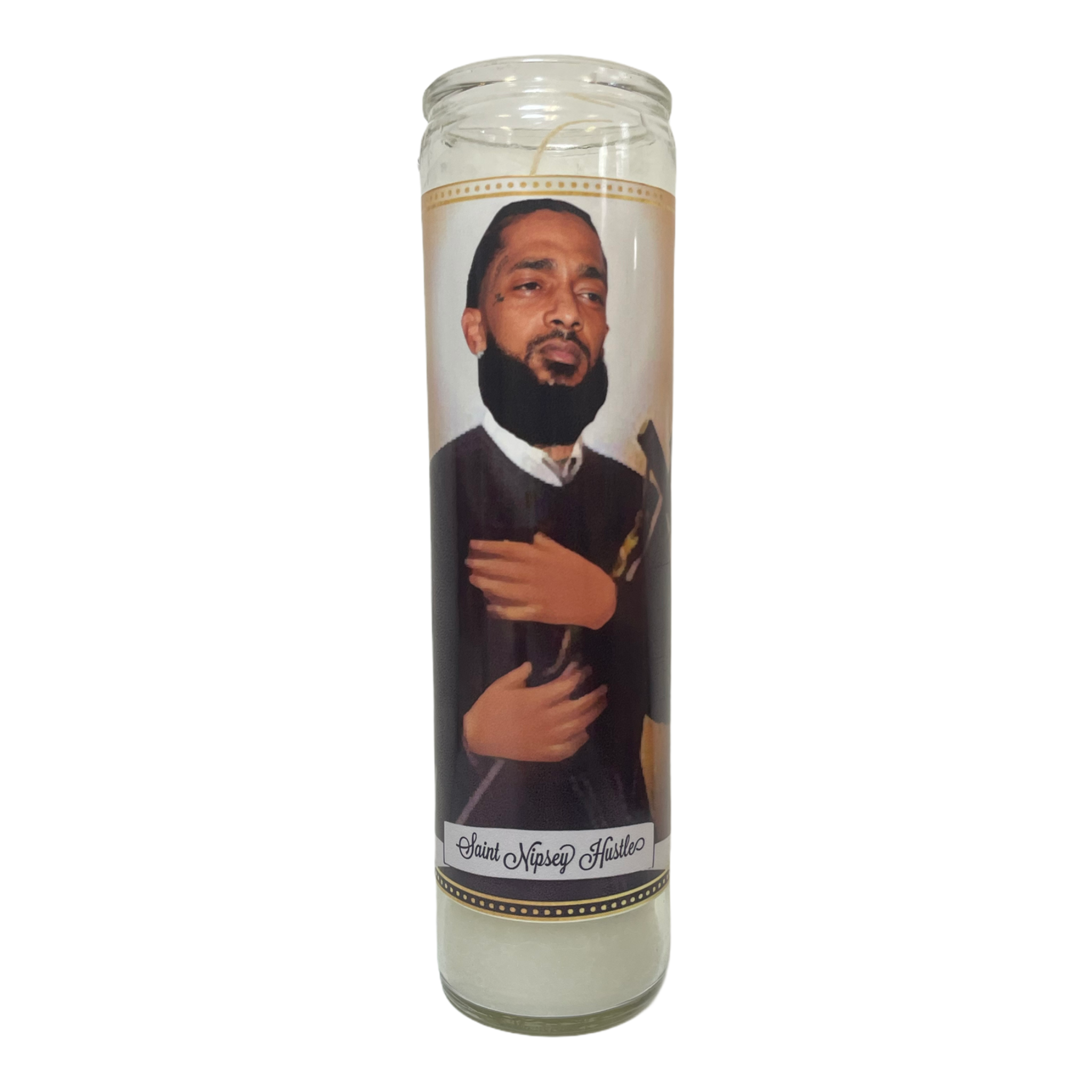 Nipsey Hustle Devotional Prayer Saint Candle - Mose Mary and Me