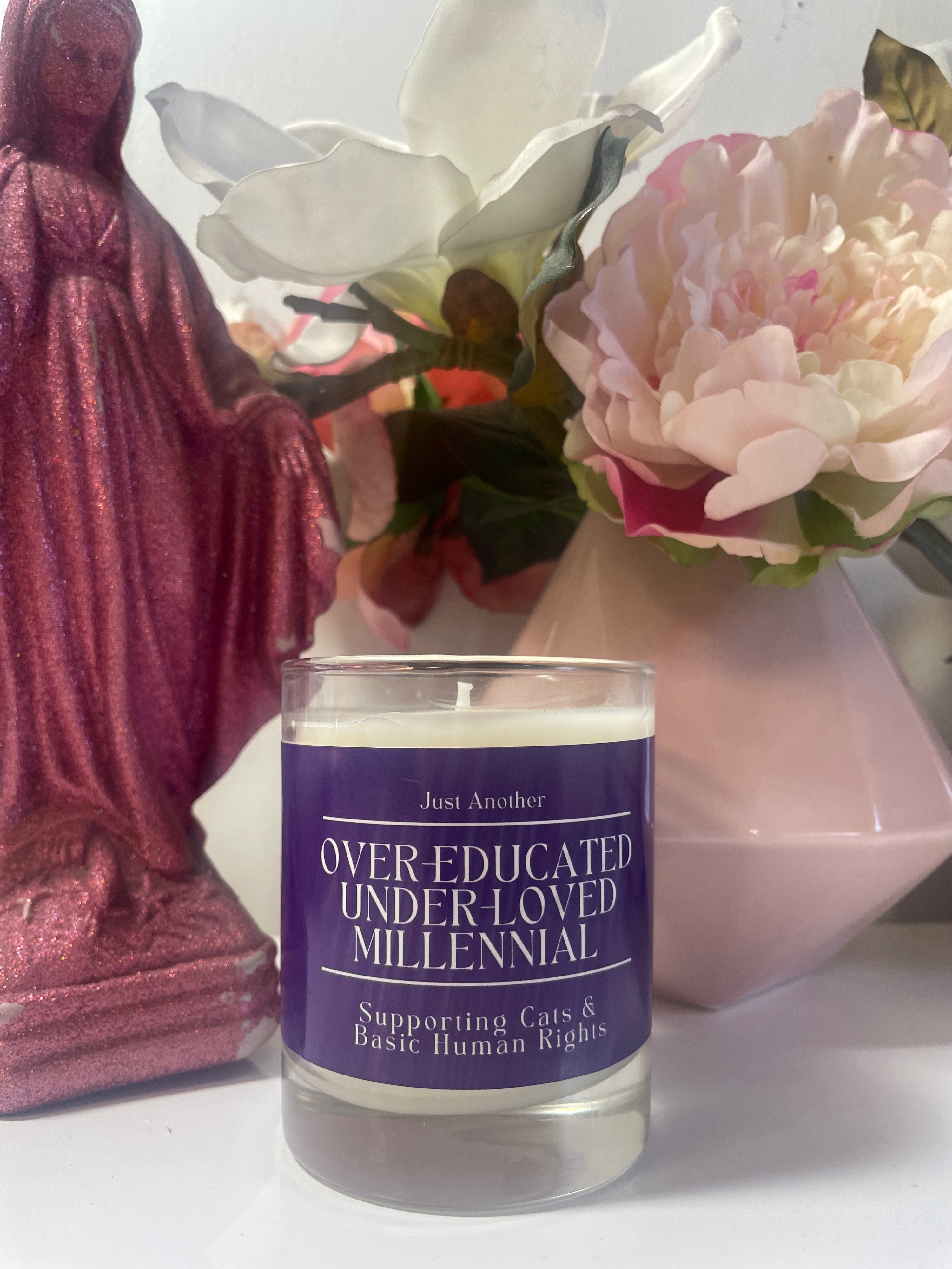 Over-Educated Under-Loved Millennial Lavender Scented Candle - The Luminary and Co.