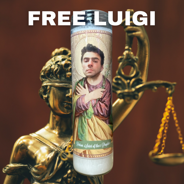 Free Luigi Mangione Altar Prayer Candle