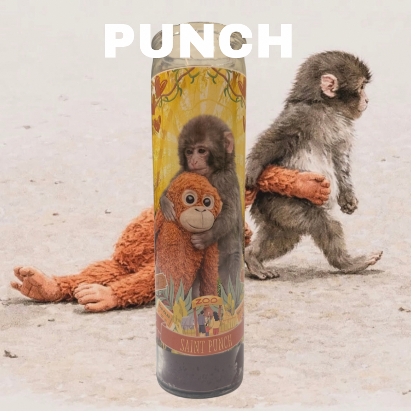 Punch the Monkey Devotional Prayer Candle