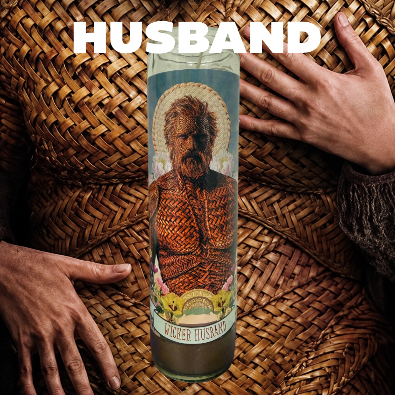 Luminary Wicker Husband Altar Prayer Candle