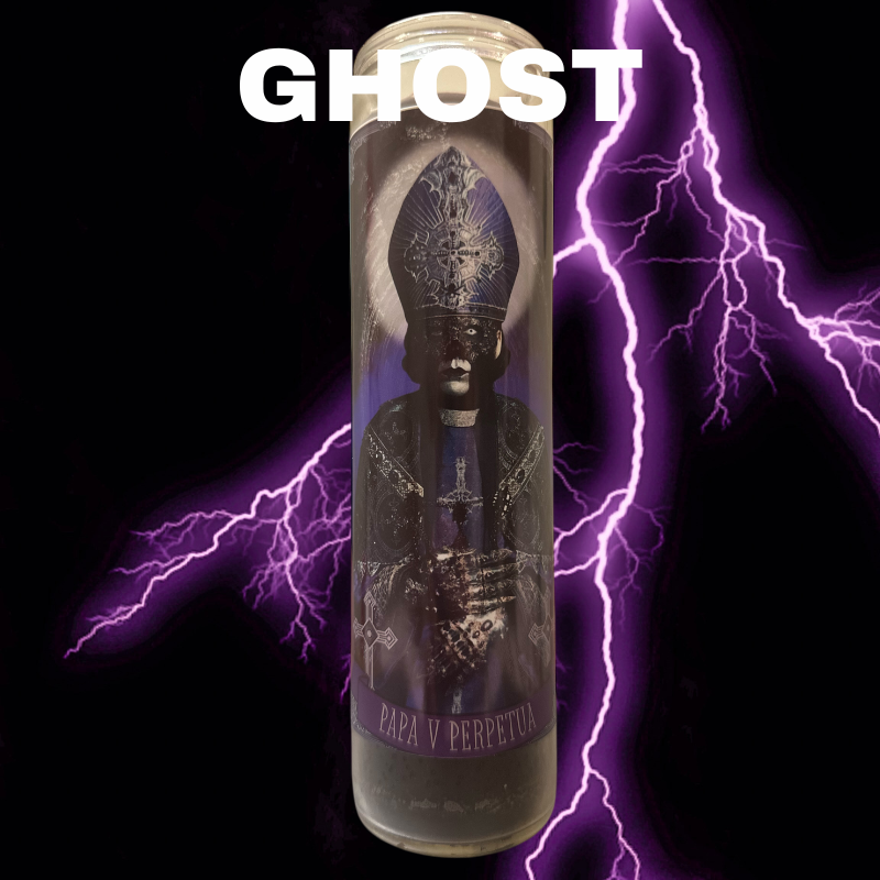 The Luminary Ghost Papa V Perpetua Prayer Saint Candle