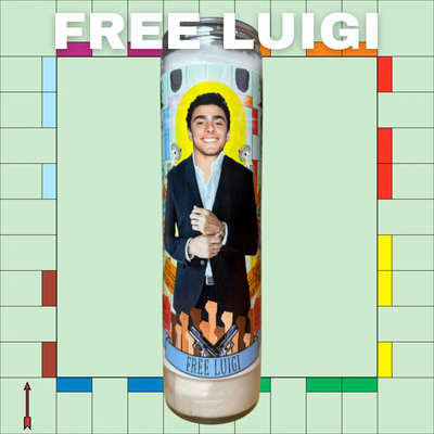 The Luminary Free Luigi Mangione Altar Prayer Candle