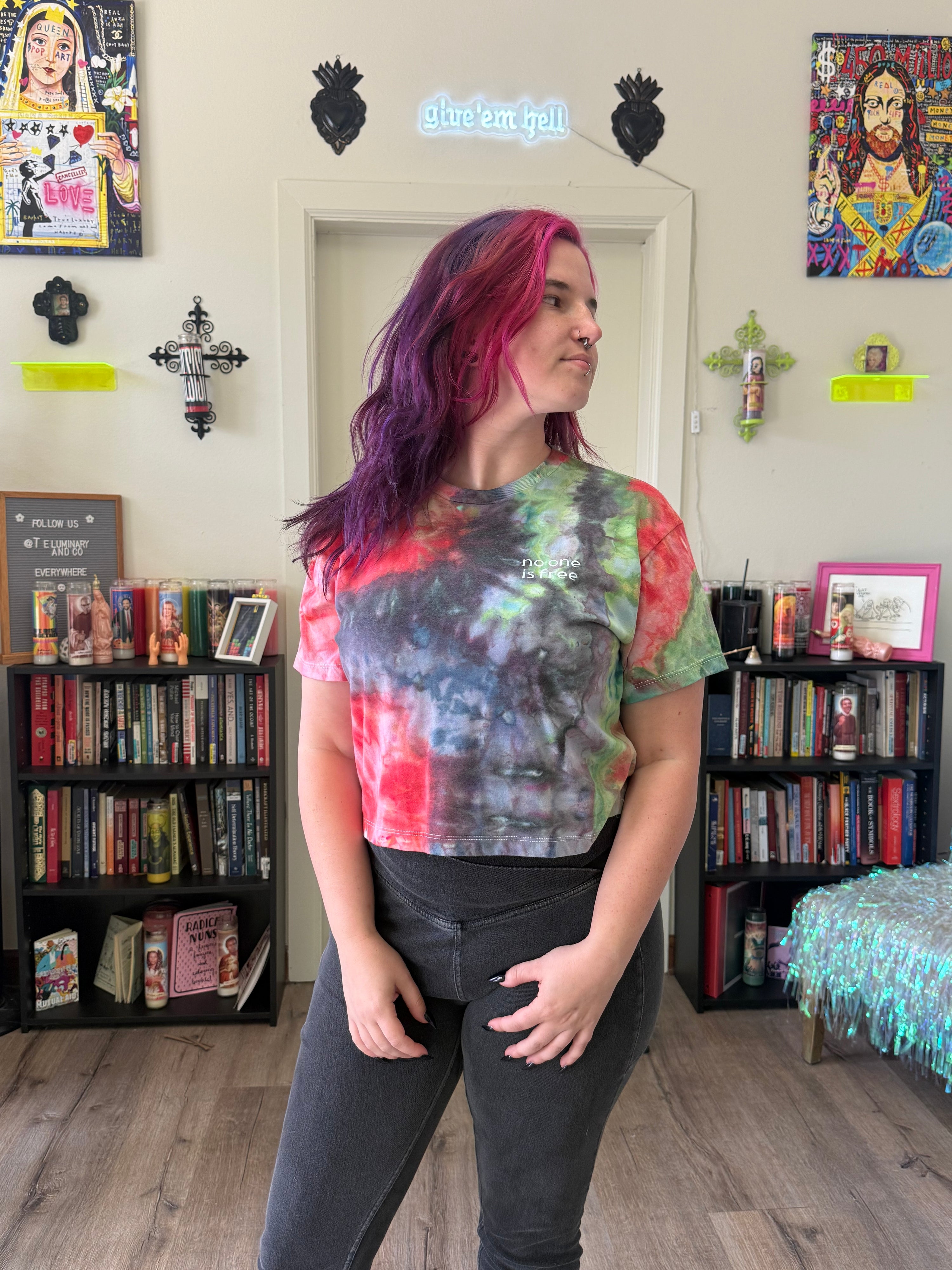 No One Is Free Hand-Dyed Crop Top