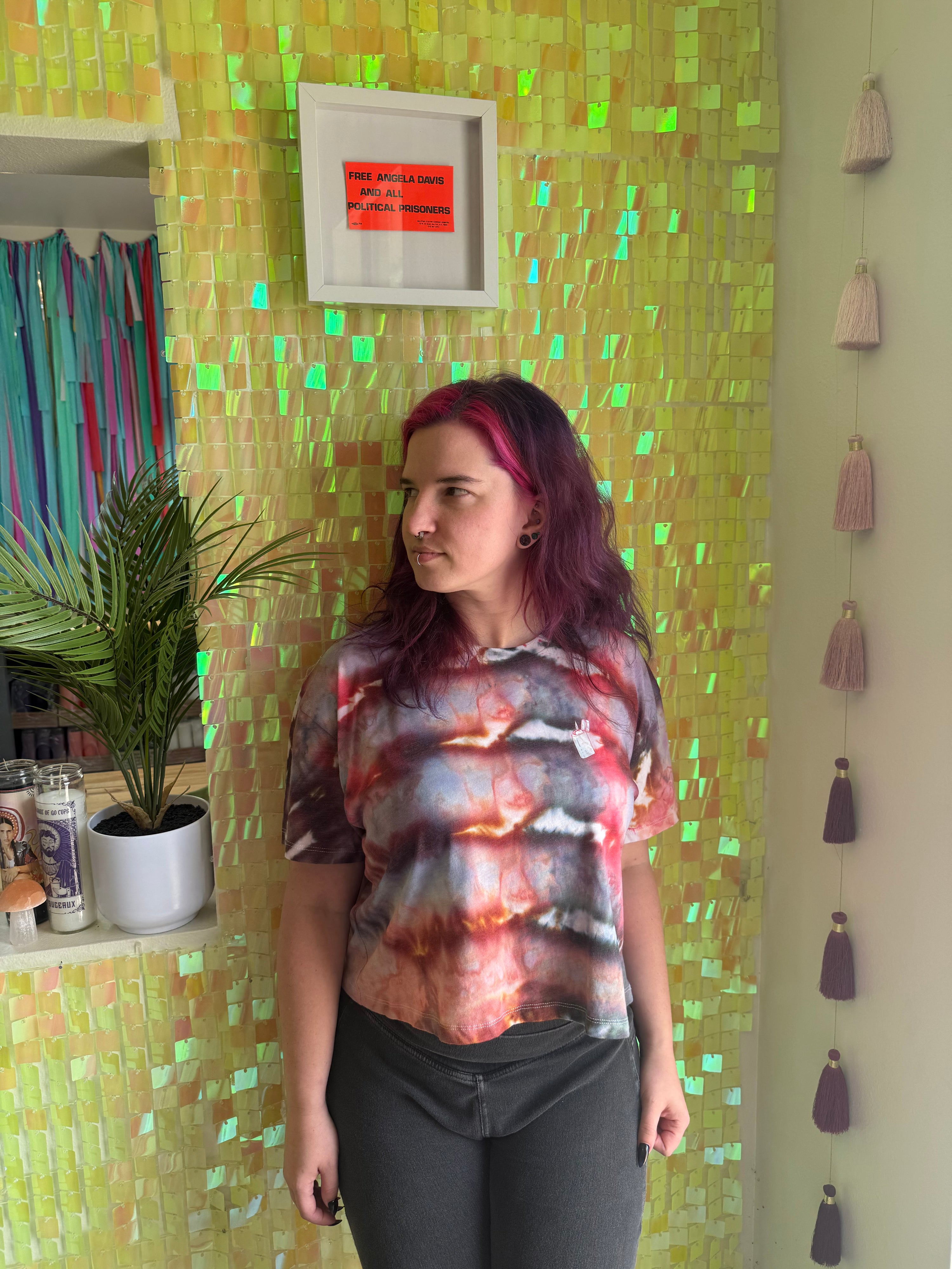 Pay Us Enough to Live Hand-Dyed Crop Top