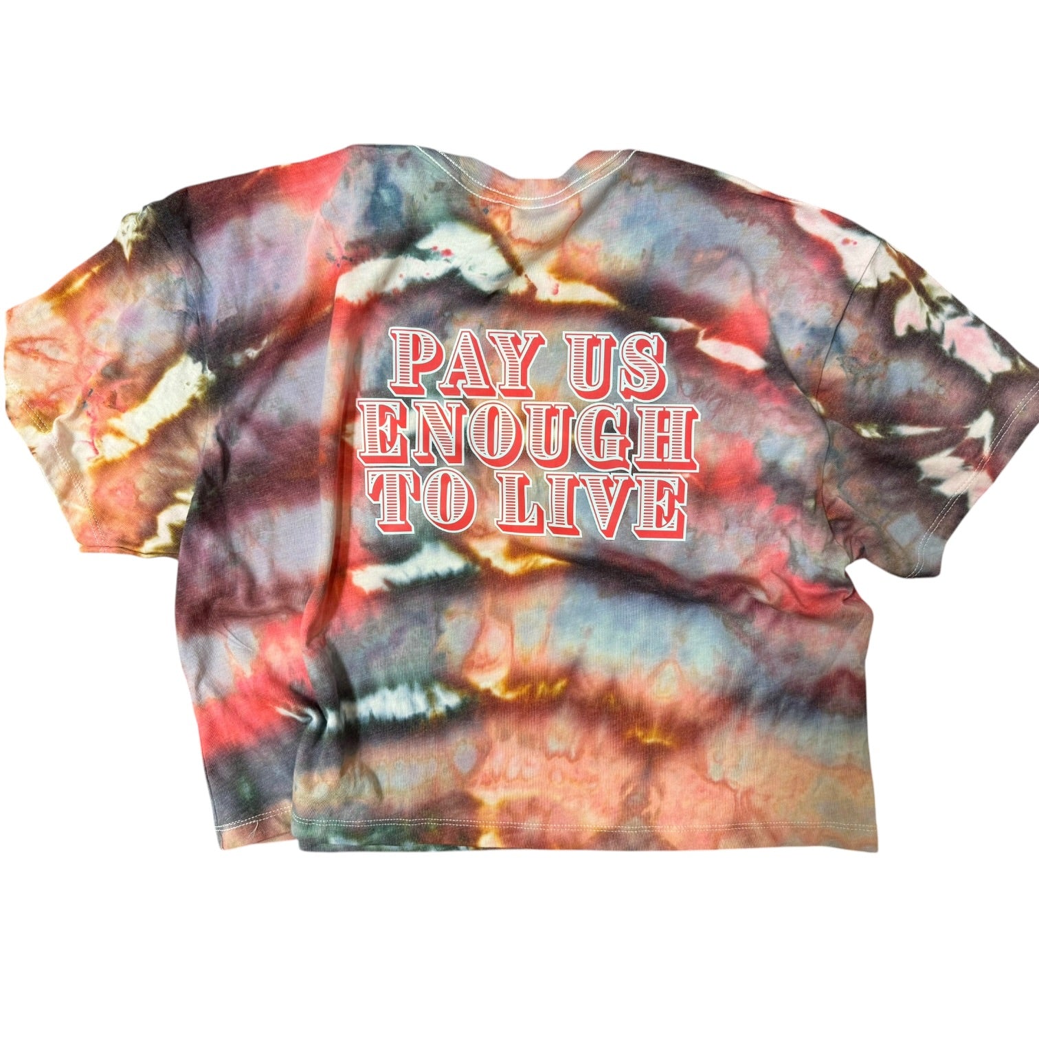 Pay Us Enough to Live Hand-Dyed Crop Top