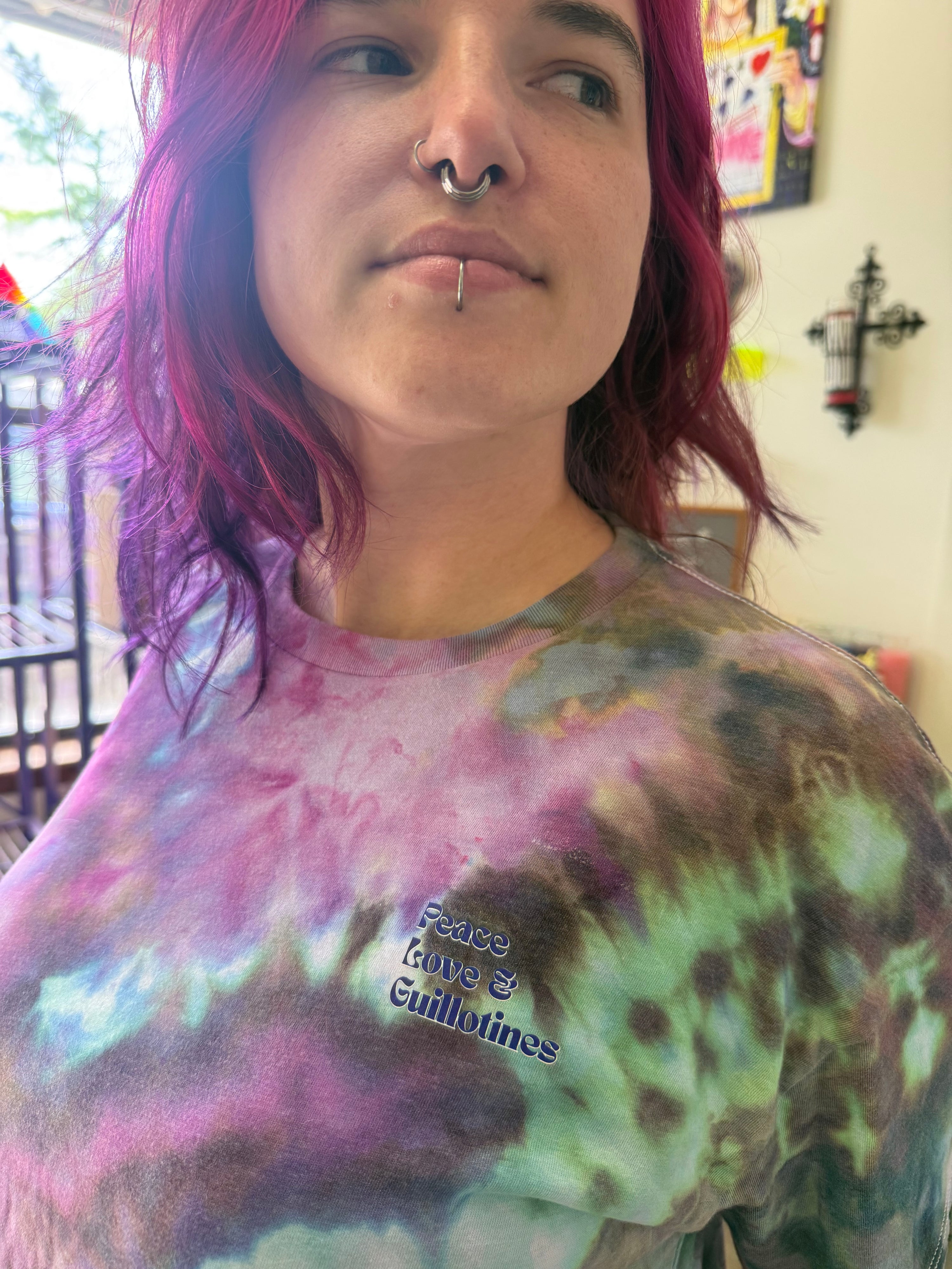 Peace Love & Guillotines Hand-Dyed Crop Top