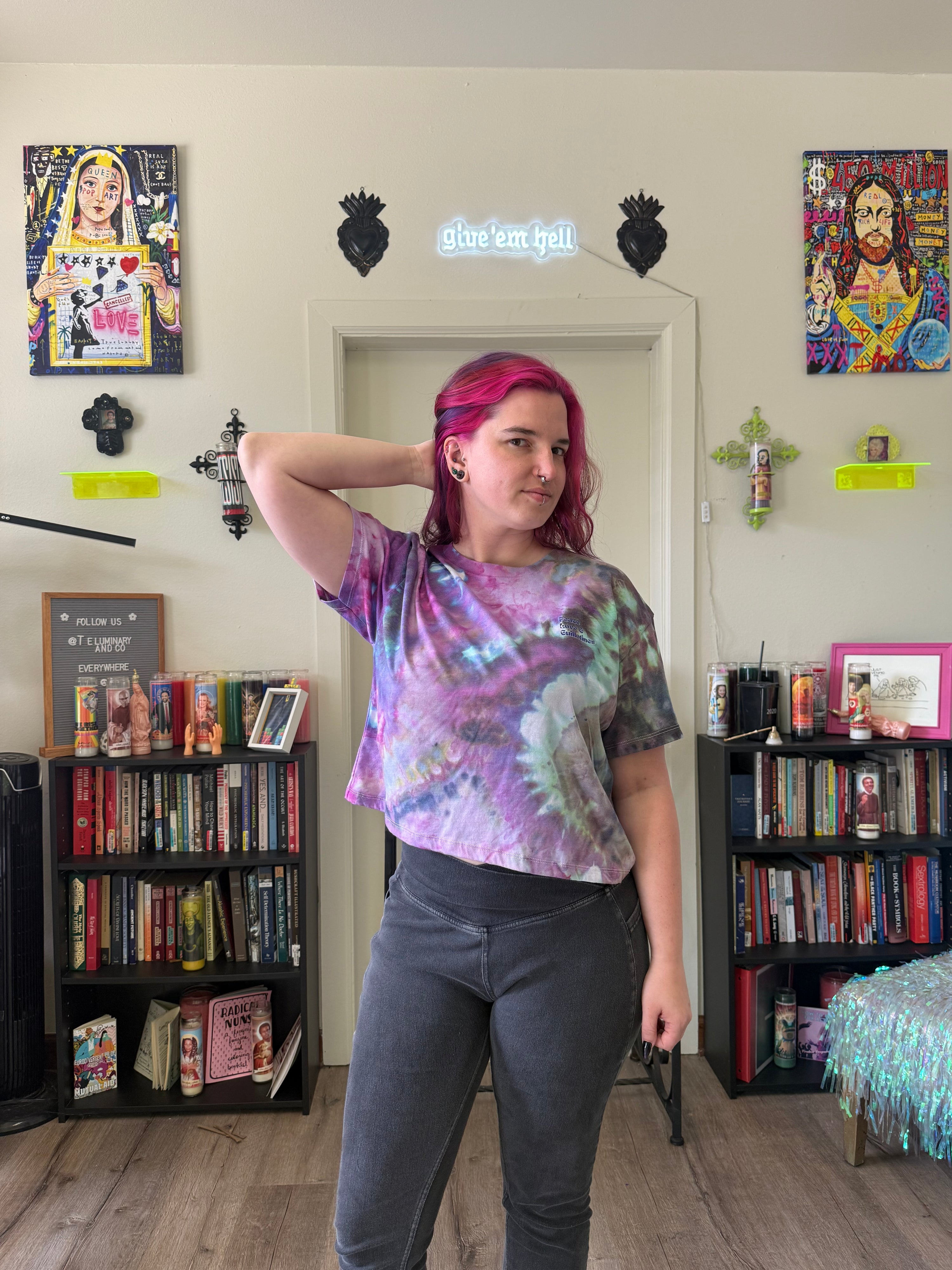 Peace Love & Guillotines Hand-Dyed Crop Top