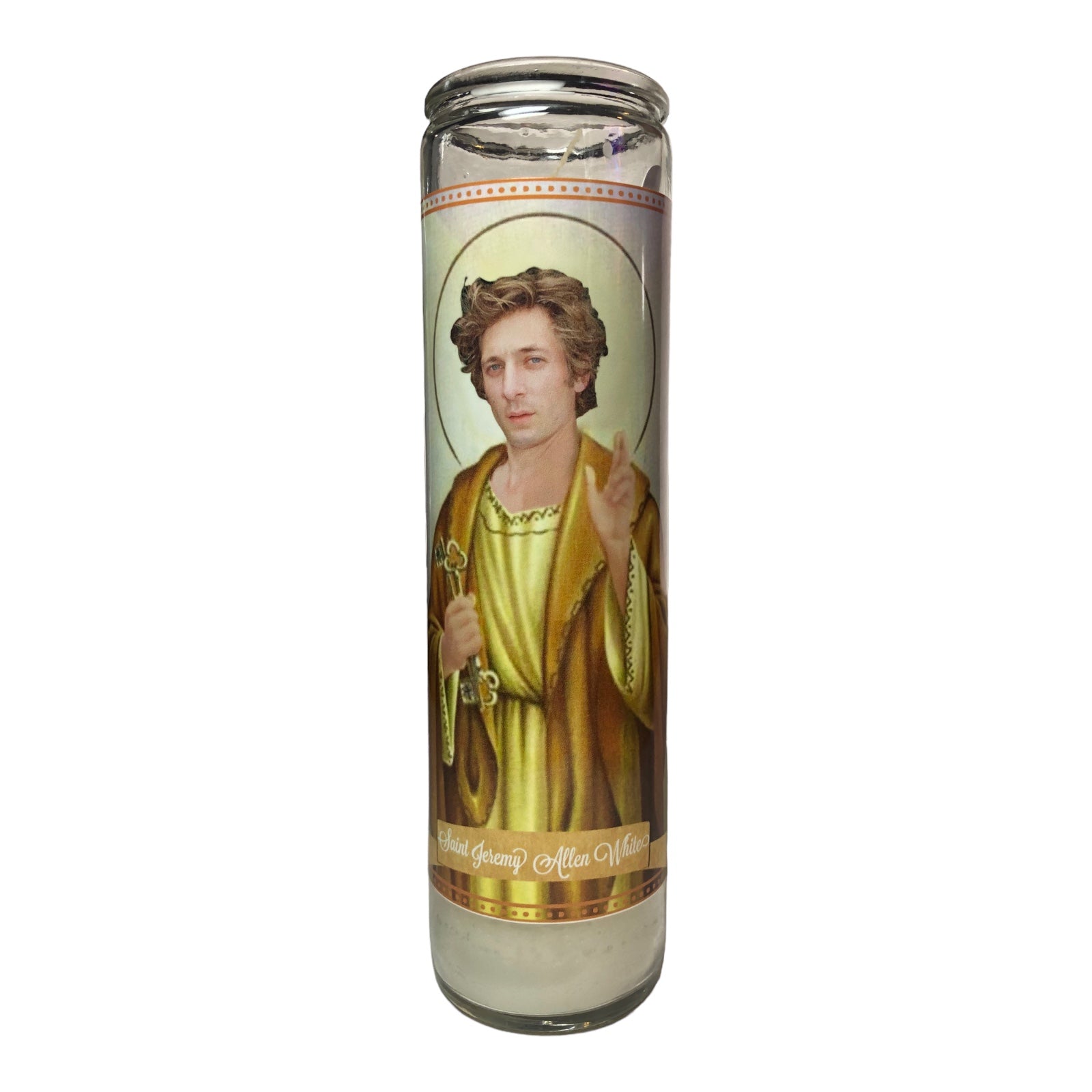 Jeremy Allen White Devotional Prayer Saint Candle