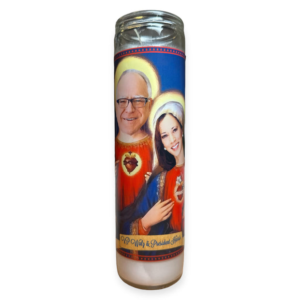 Kamala Harris and Tim Walz 2024 Devotional Prayer Saint Candle