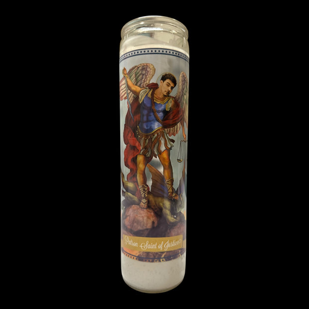 Personalized Custom Patron Saint of Justice Devotional Prayer Candle