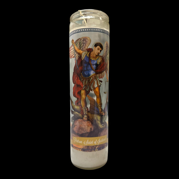 Personalized Custom Patron Saint of Justice Devotional Prayer Candle